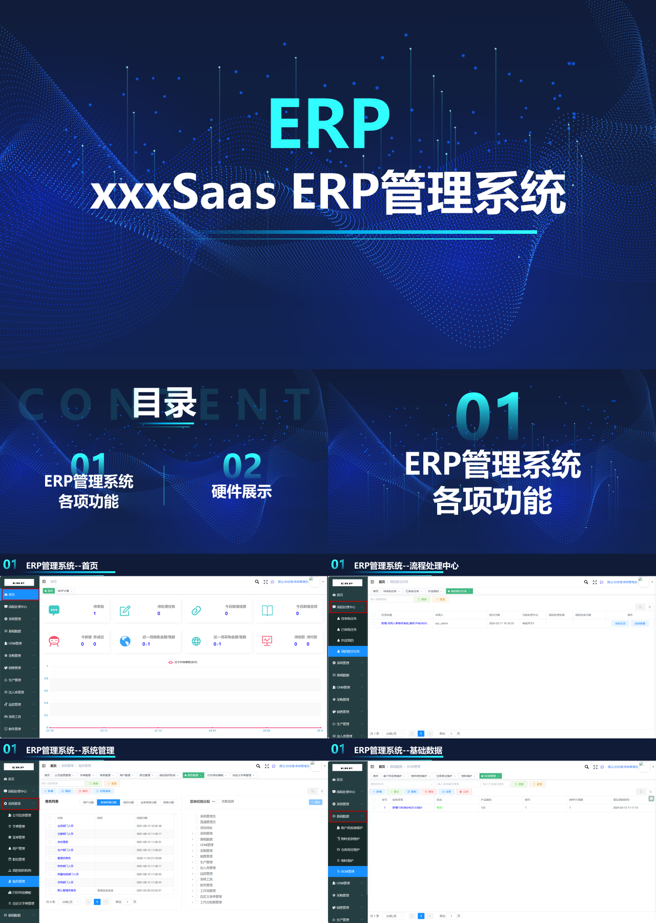 标准静态科技风企业培训ERP管理系统