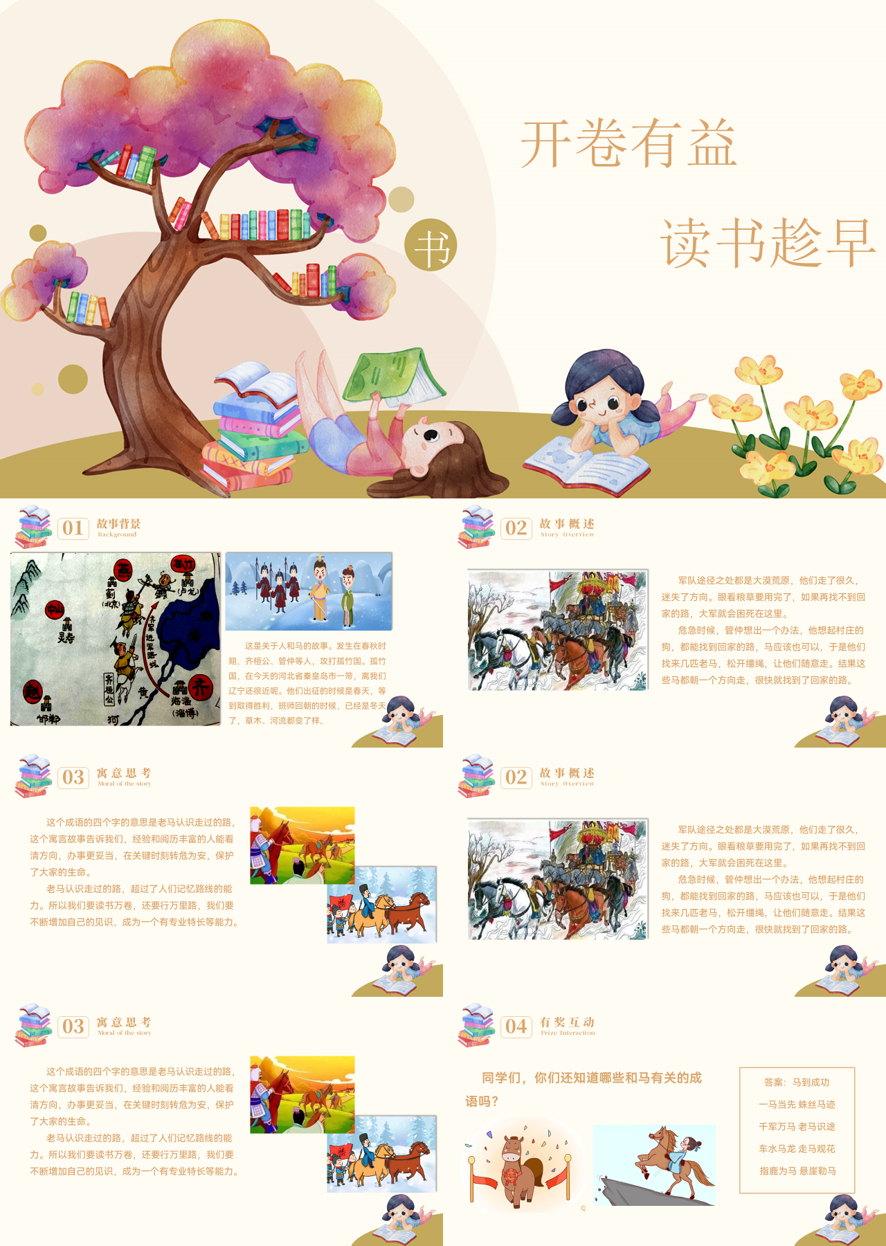 标准静态卡通读书分享老马识途
