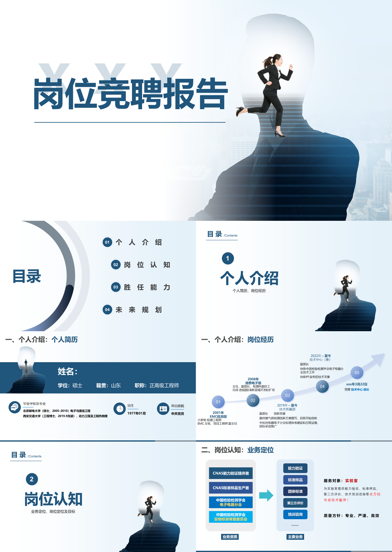 标准静态蓝色岗位竞聘报告