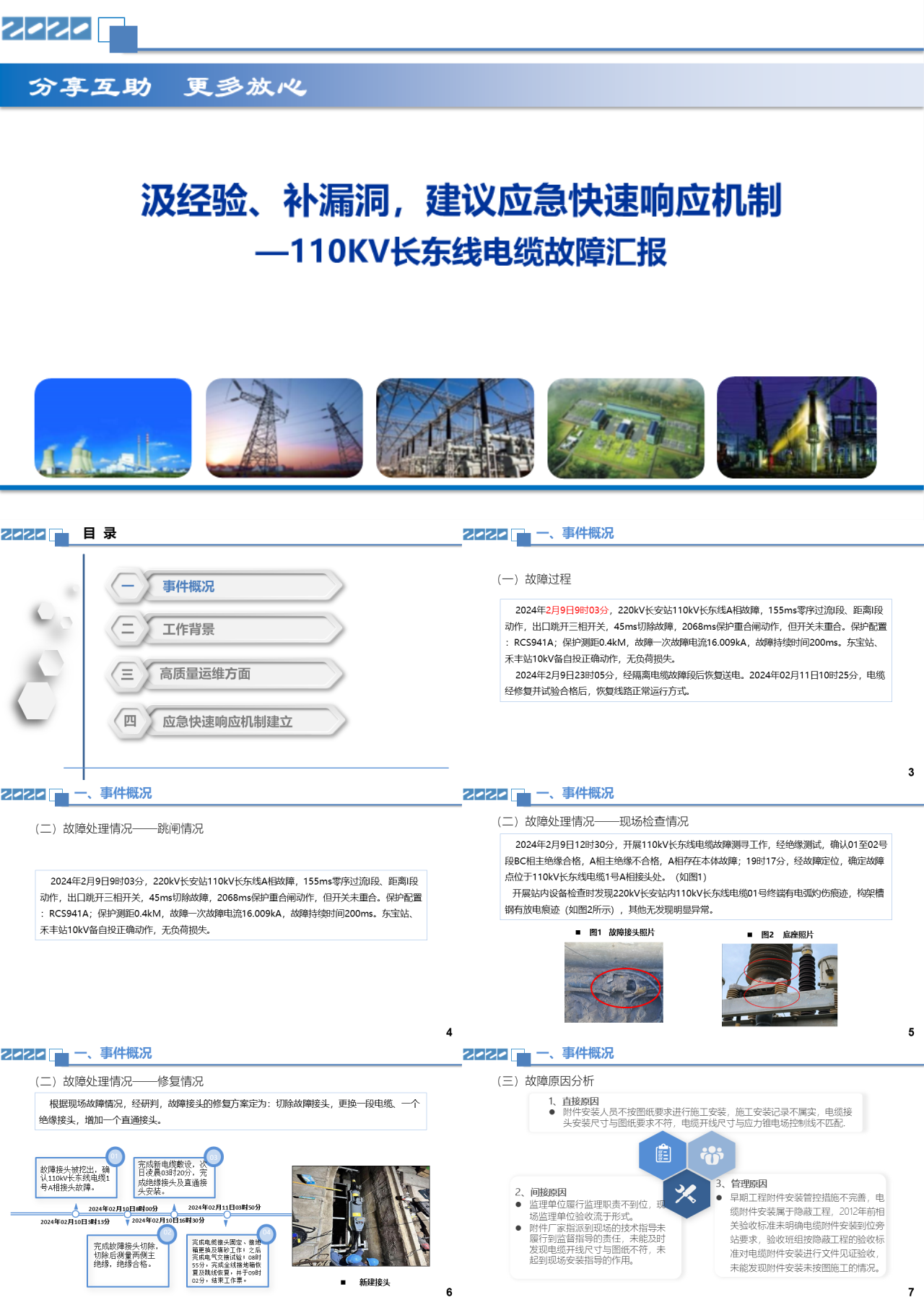 标准静态简约工作汇报长东线电缆故障汇报