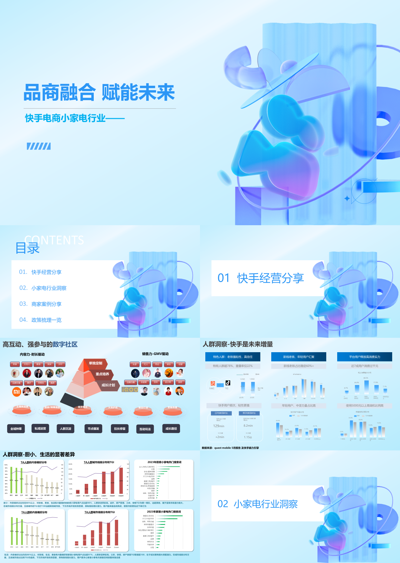 标准静态蓝色工作汇报快手电商小家电行业