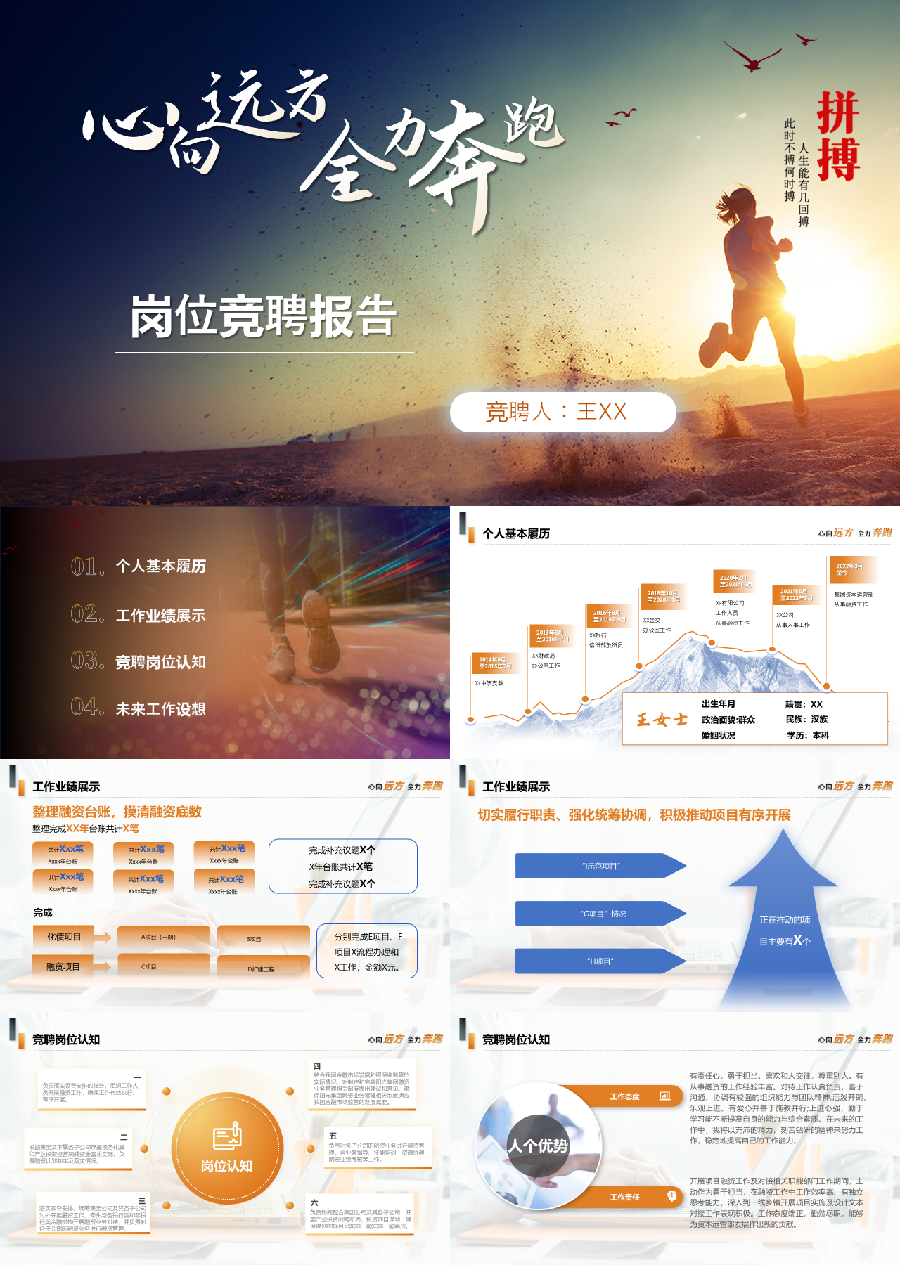 标准静态橙色竞聘报告