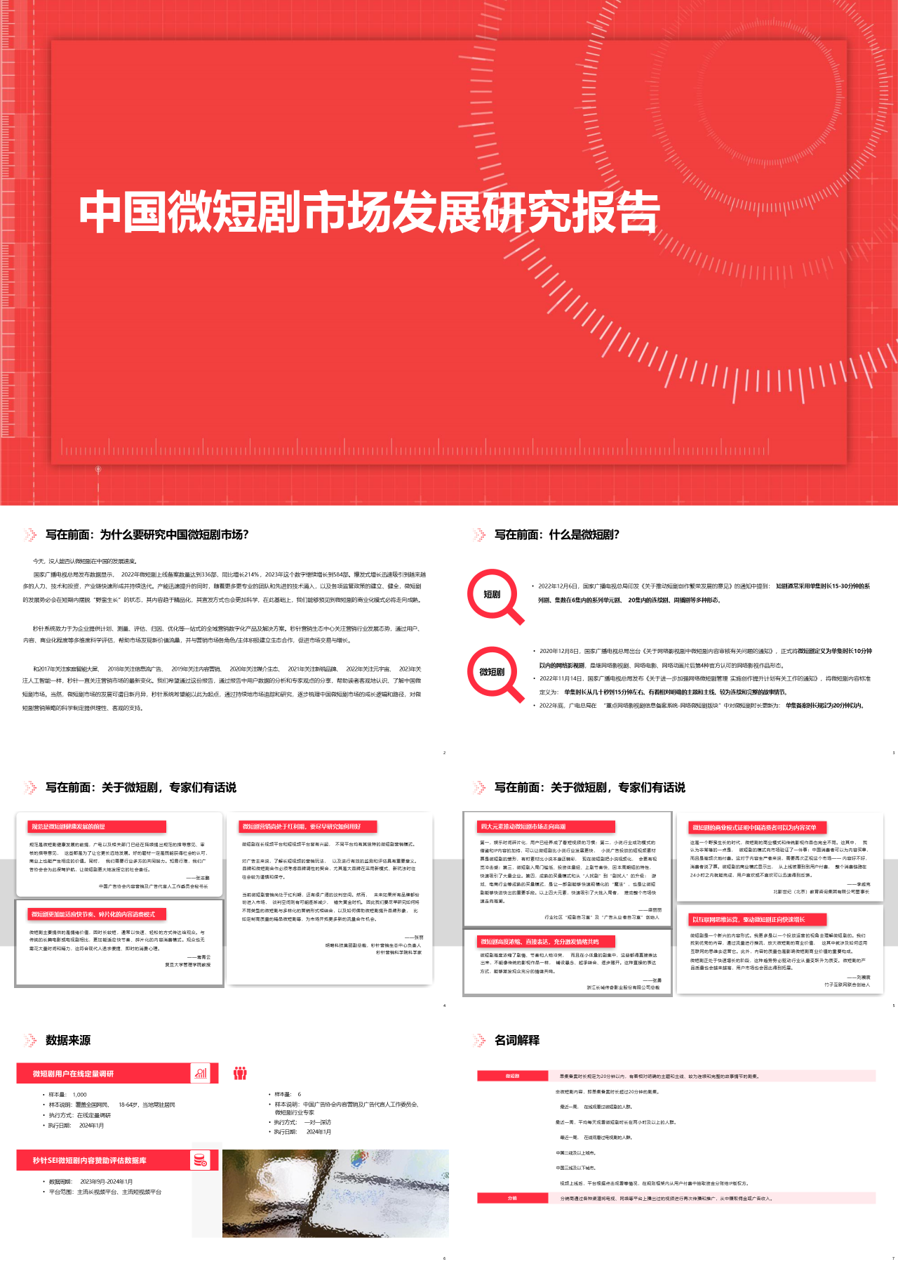 标准静态红色工作汇报中国微短剧市场发展研究报告