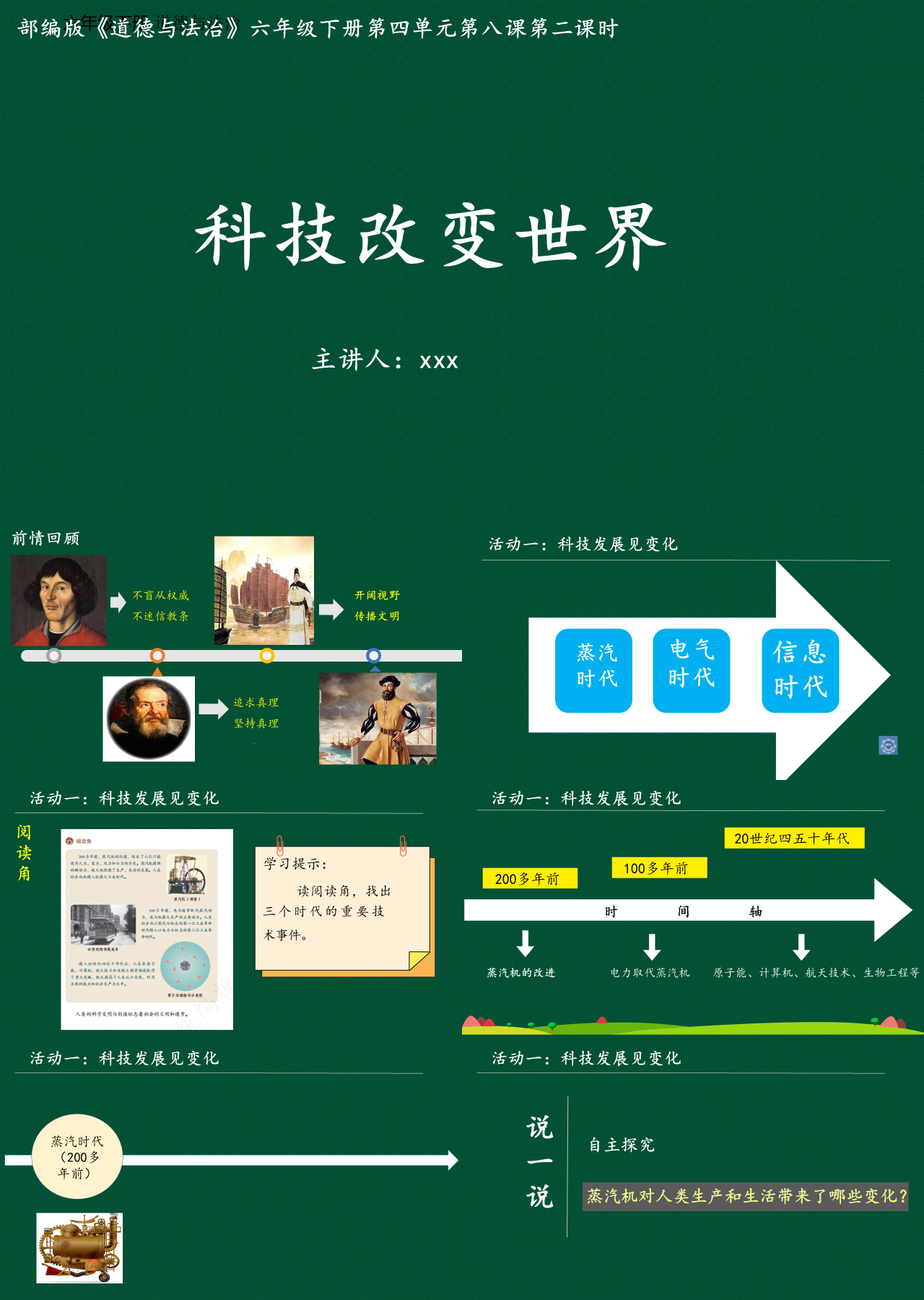 标准动态简约教育课件科技改变世界