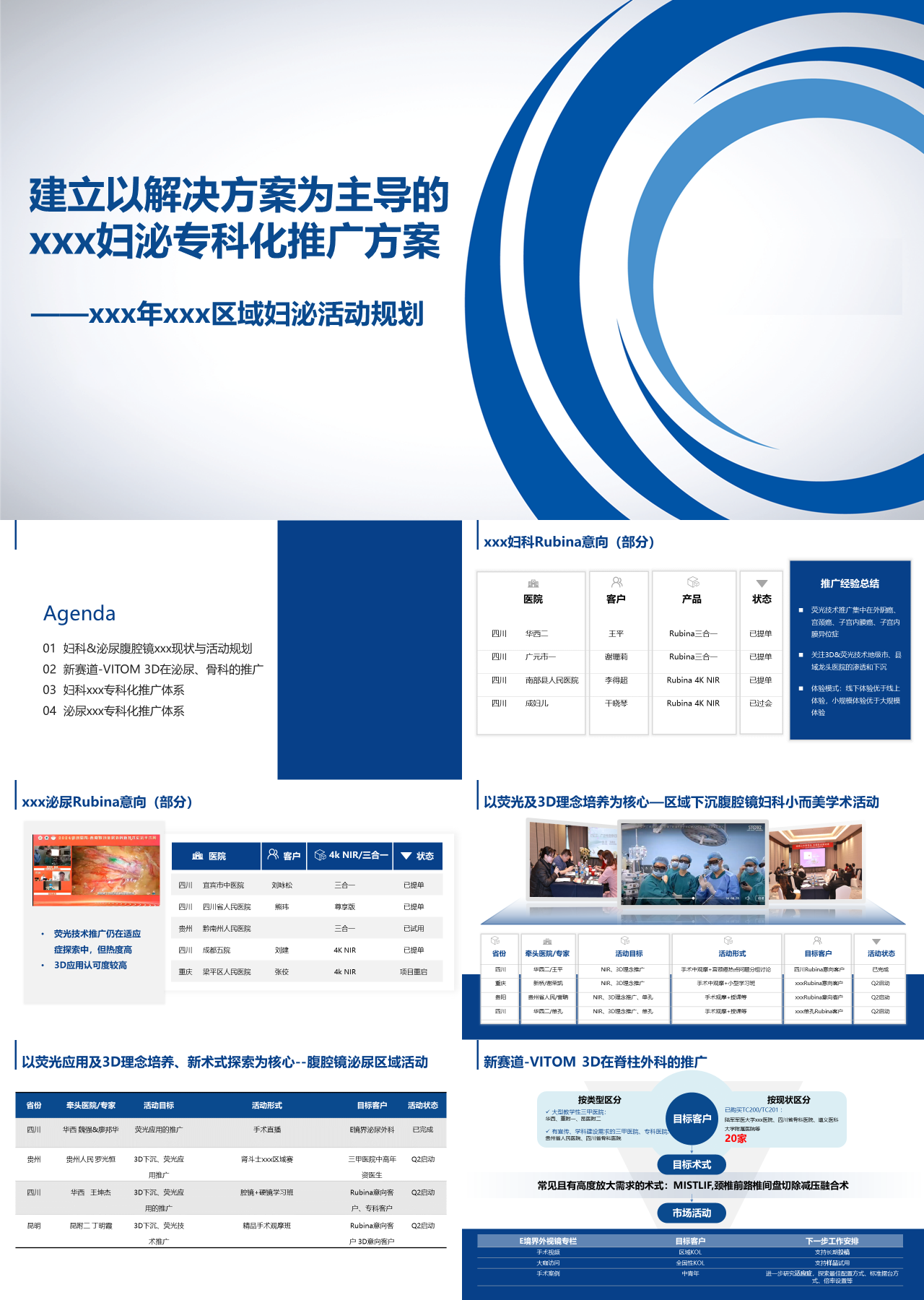 标准静态蓝色工作汇报区域妇泌活动规划