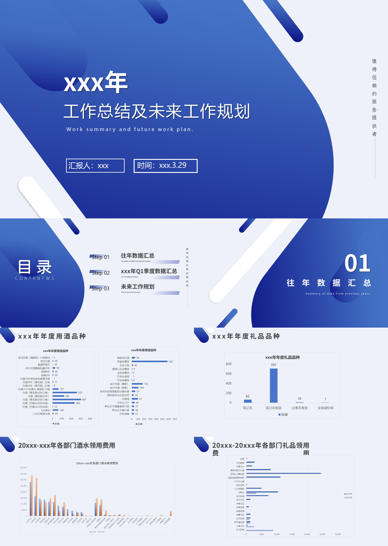 标准静态蓝色工作总结及未来工作规划