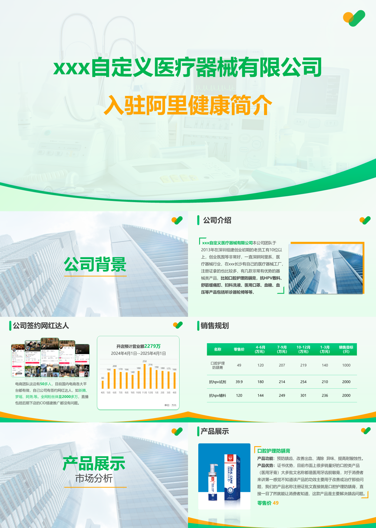 标准静态绿色工作汇报入驻阿里健康简介