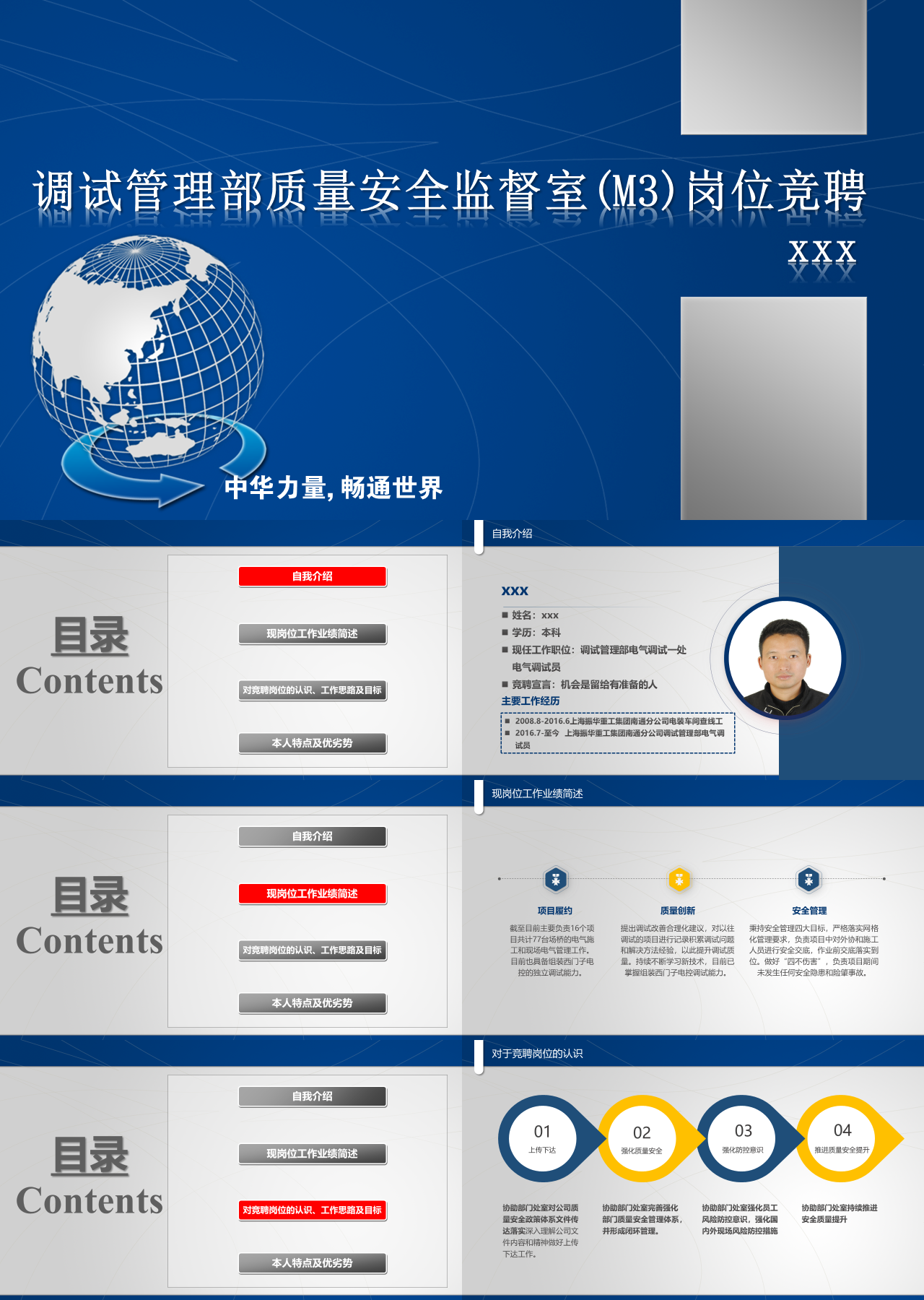 标准动态蓝色竞聘岗位调试管理部质量安全监督室