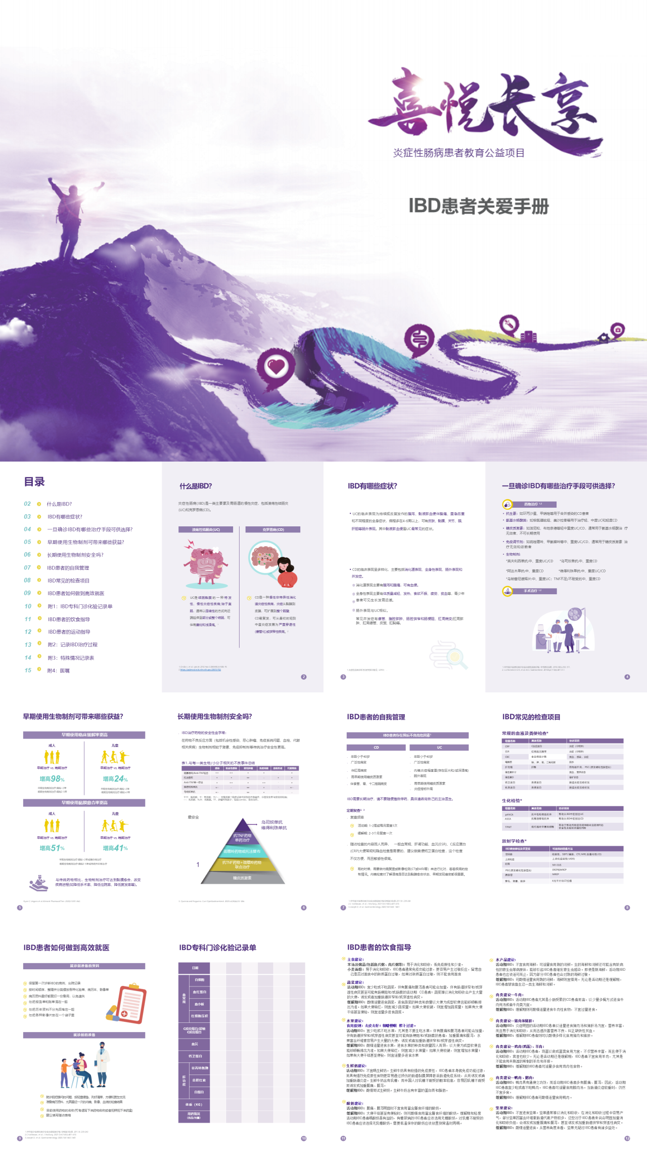 标准静态紫色企业培训IBD患者关爱手册