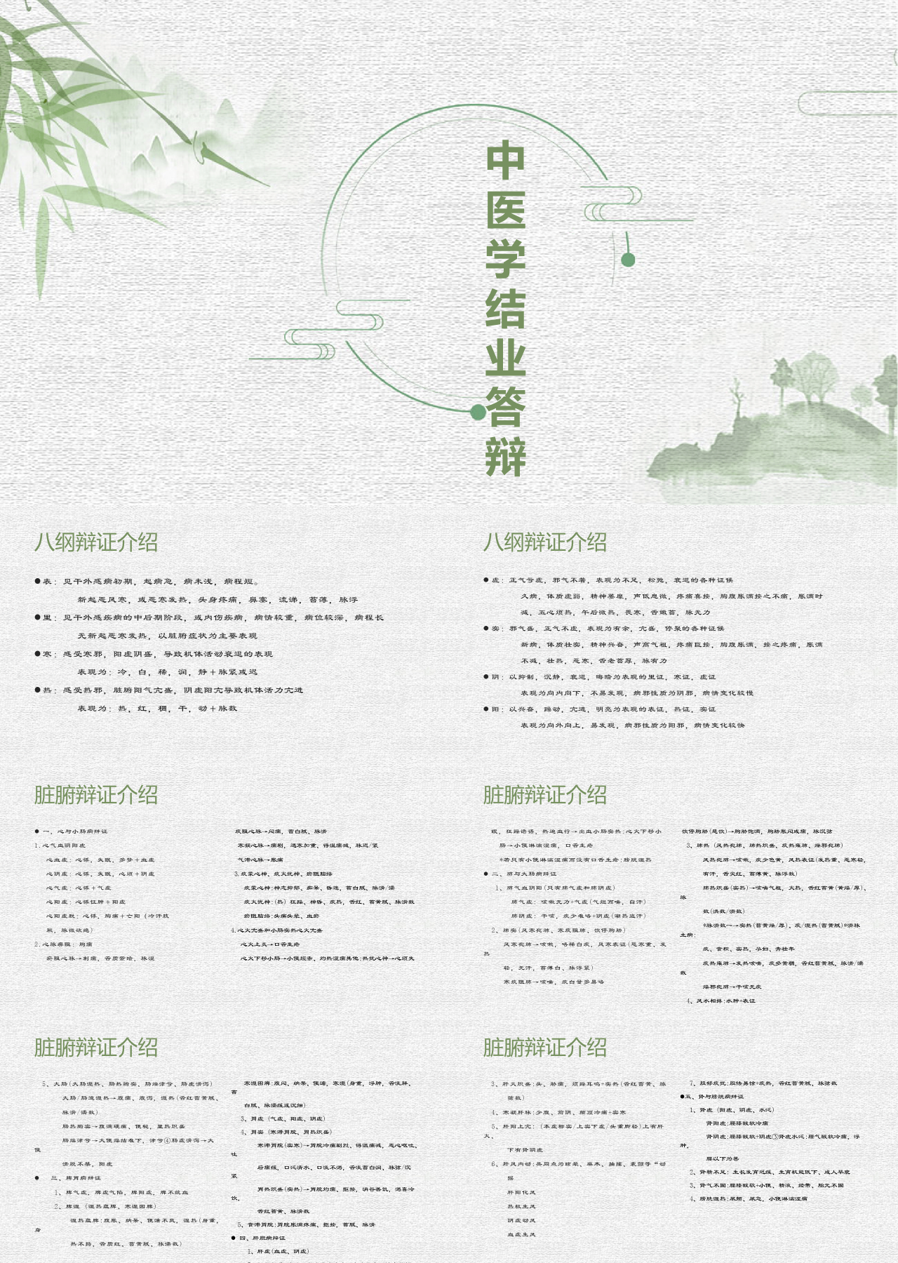 标准静态简约中医学结业答辩