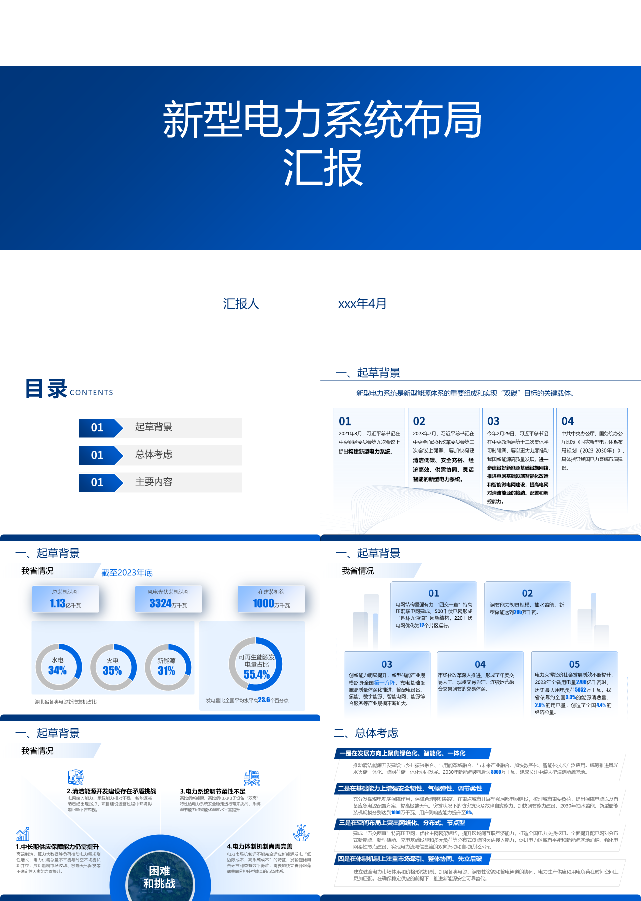 标准静态蓝色工作汇报新型电力系统