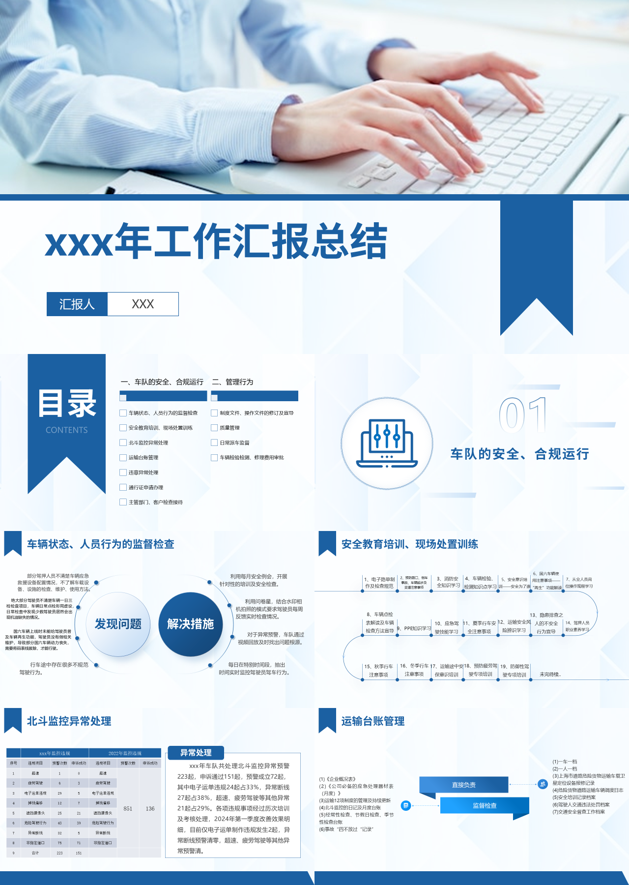 标准静态蓝色工作汇报总结