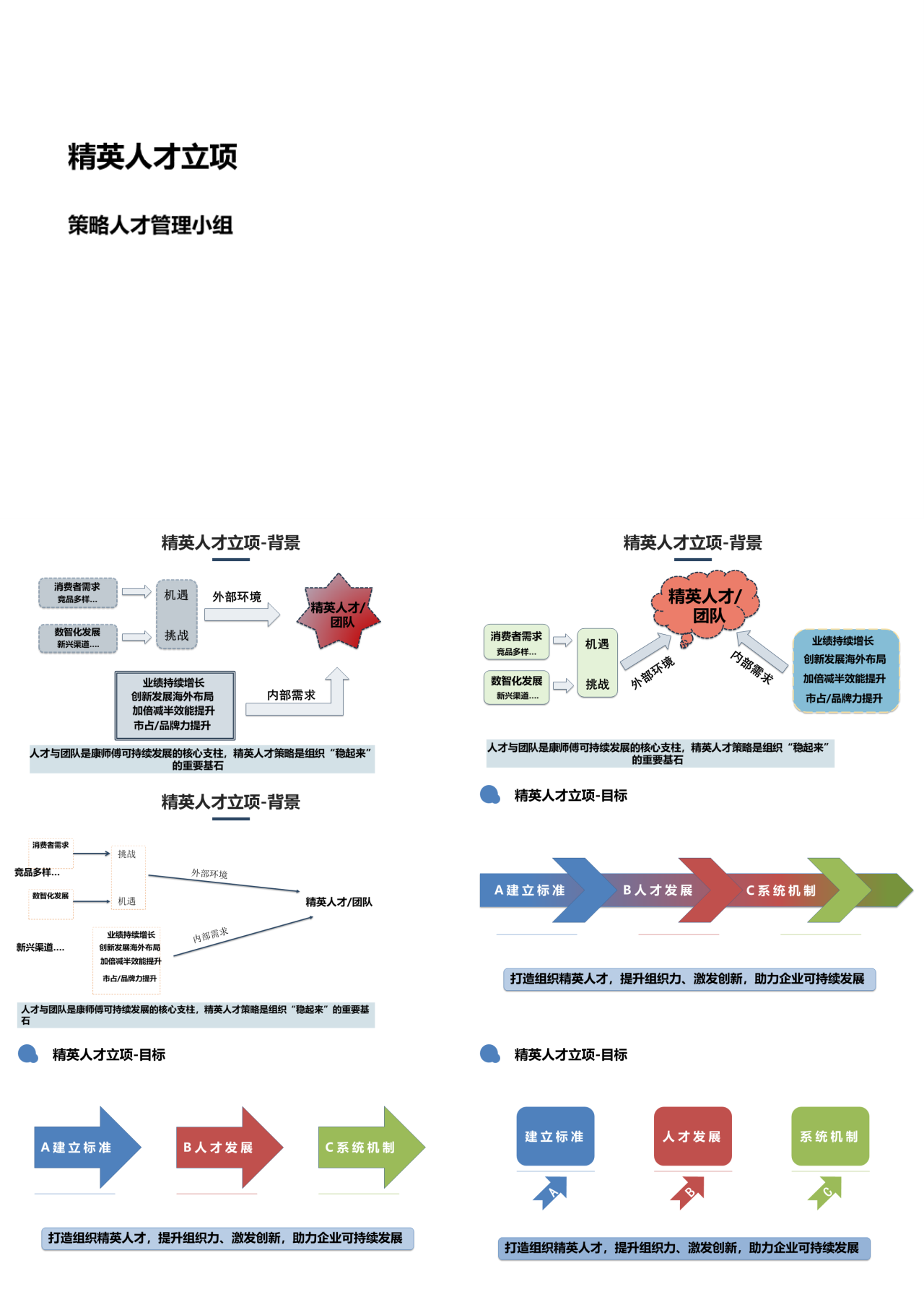 标准静态简约工作汇报精英人才立项