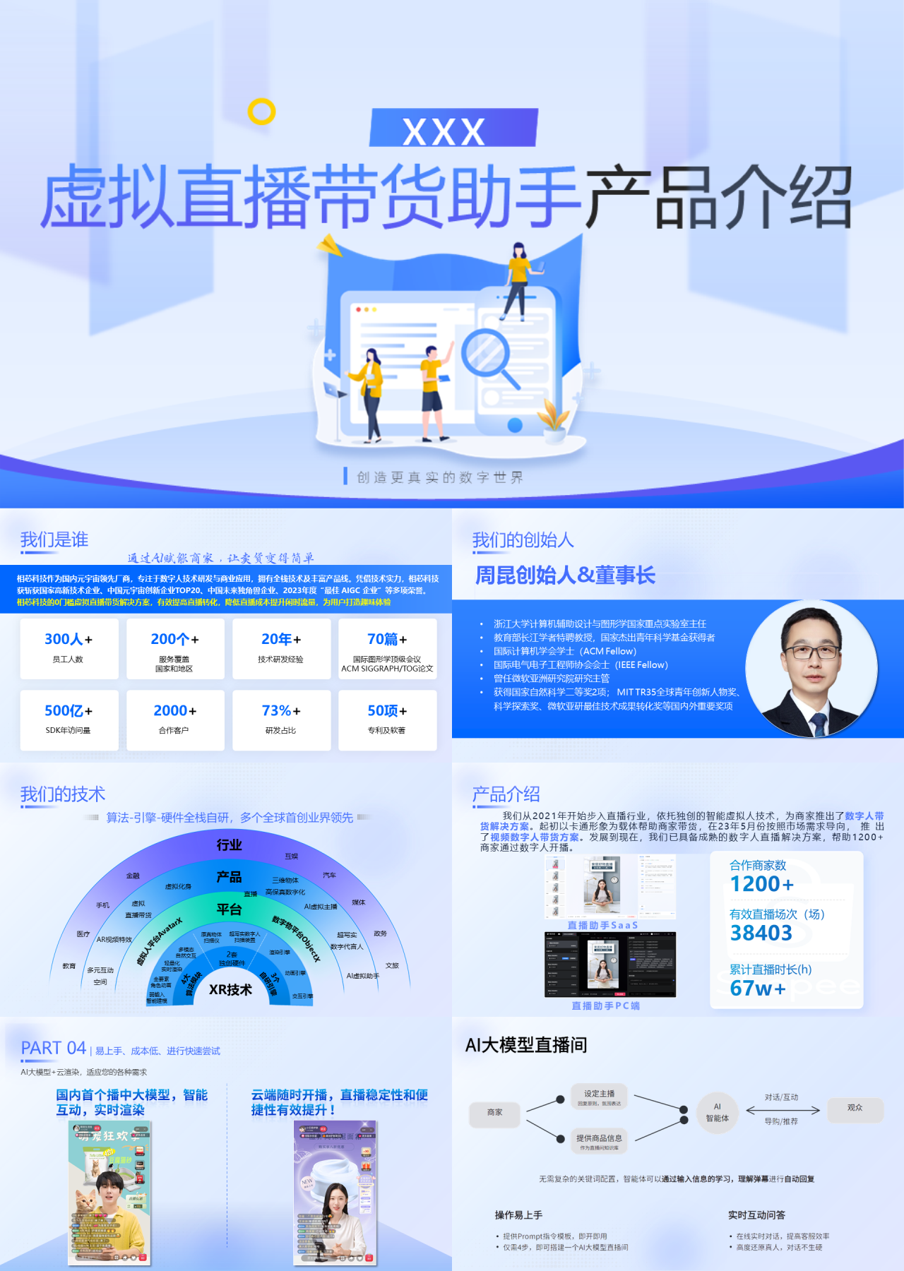 标准静态蓝色产品发布虚拟直播带货助手