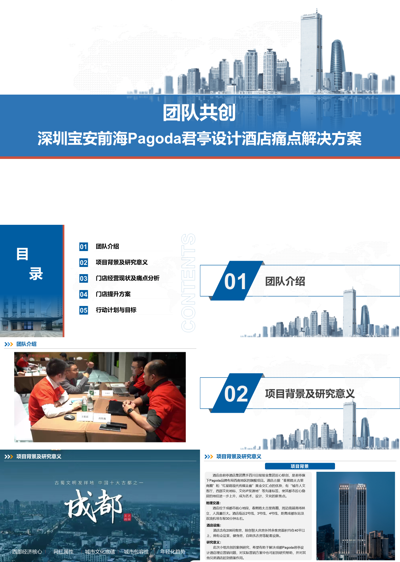 标准静态蓝色工作汇报深圳宝安前海Pagoda君亭设计酒店痛点解决方案