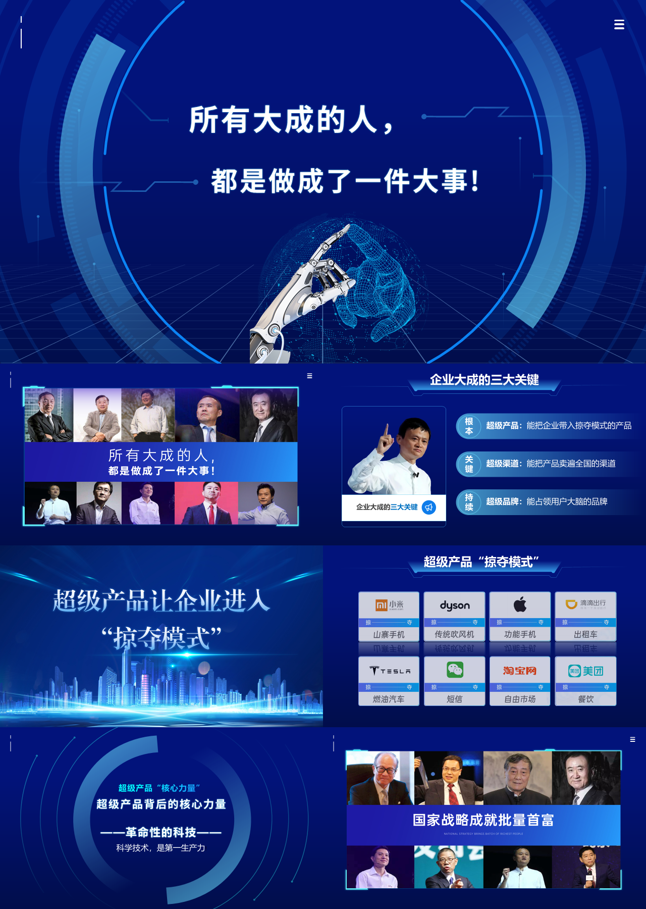 标准静态科技风工作汇报所有大成的人都是做成了一件大事!