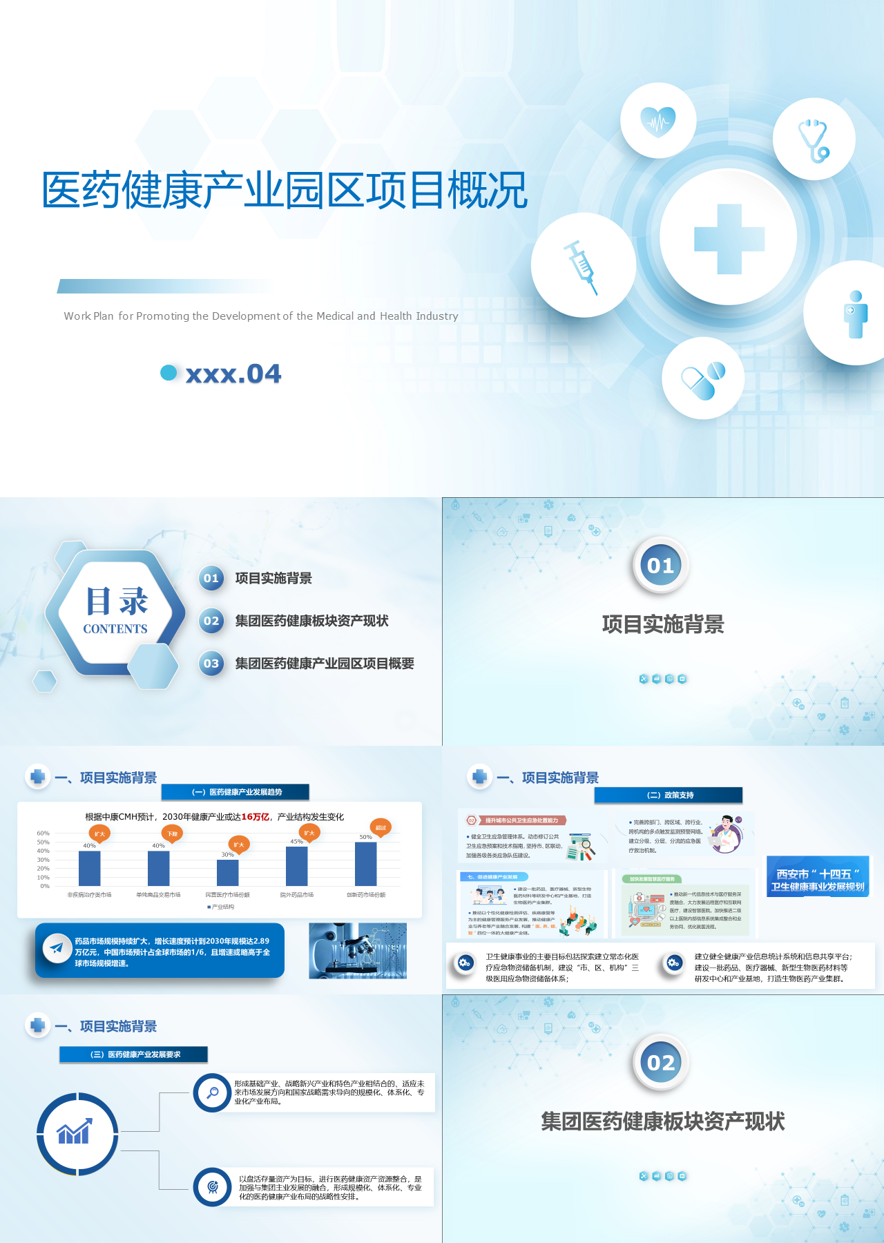 标准静态蓝色商业计划书医药健康产业园区项目概况