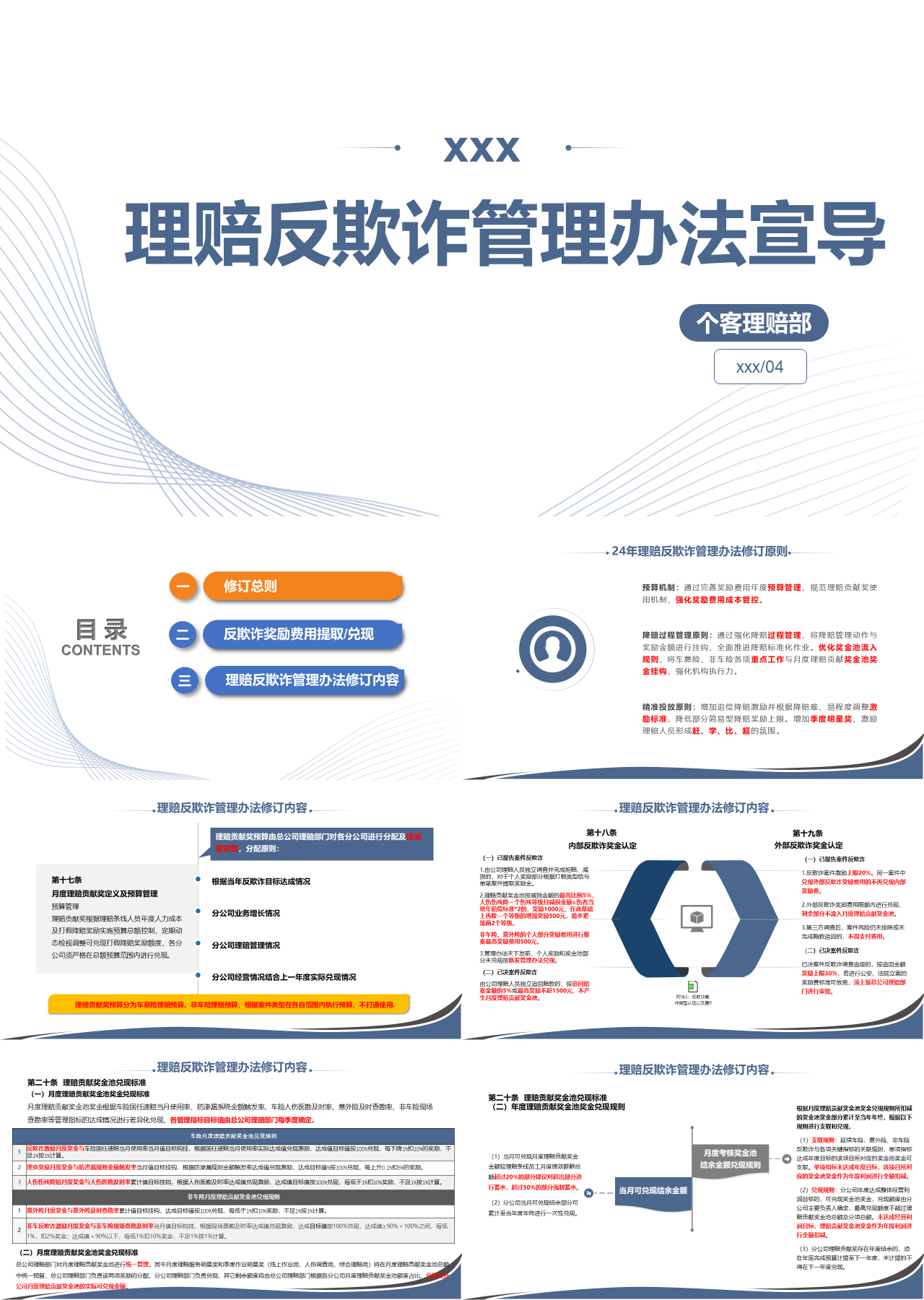 标准静态蓝色企业培训理赔反欺诈管理办法宣导