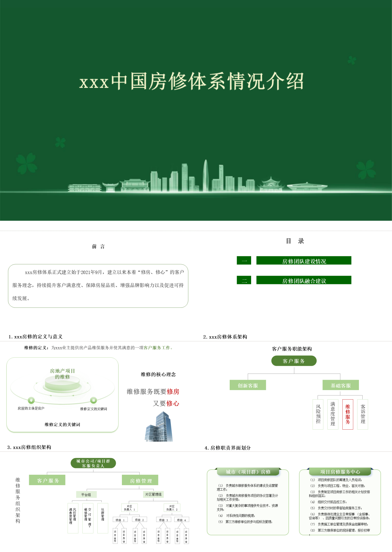 标准静态绿色工作汇报中国房修体系情况介绍