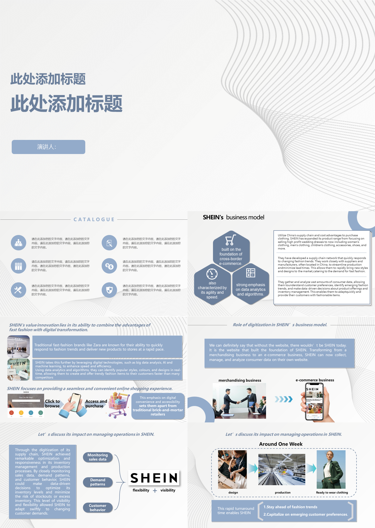 简单静态简约工作汇报英语服装