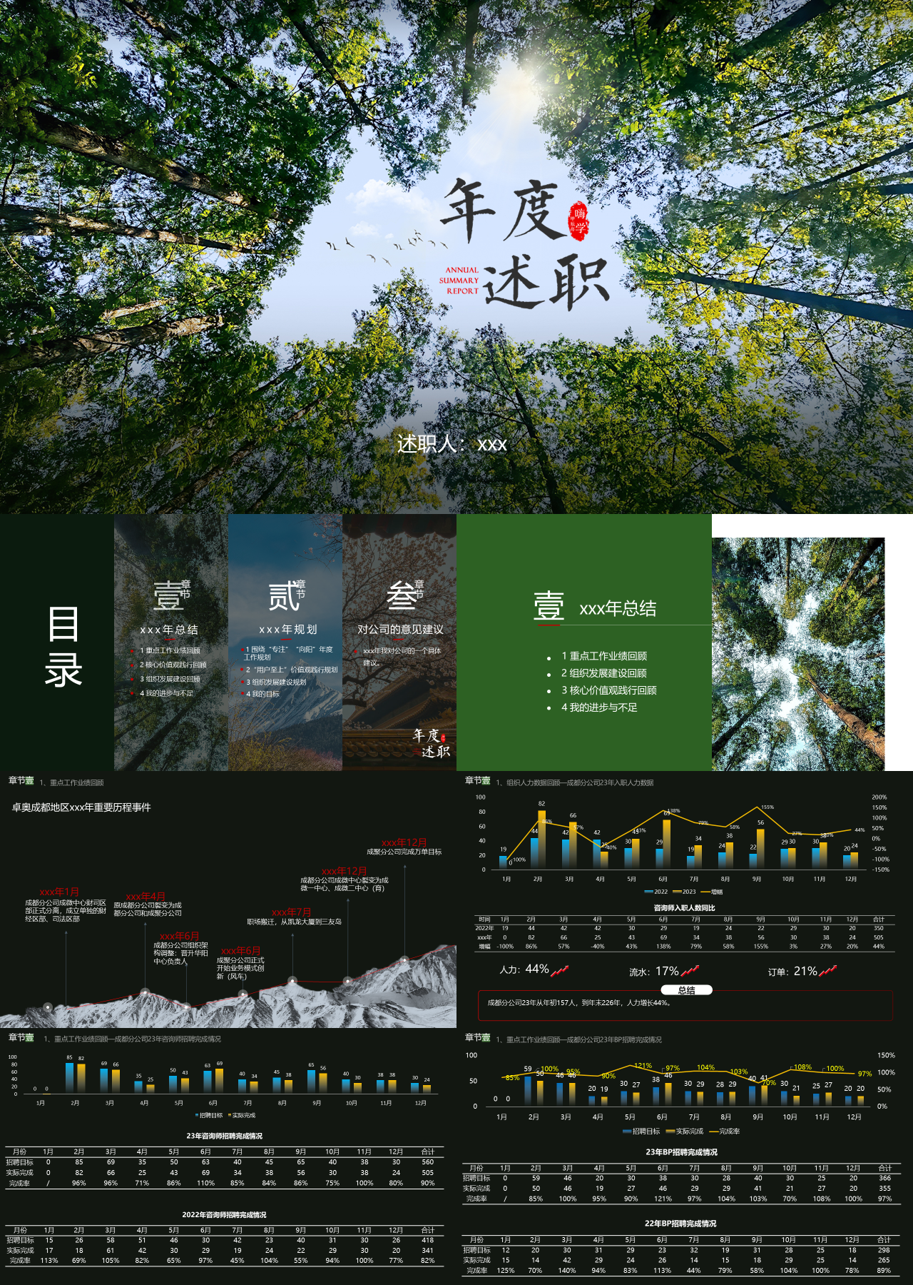 标准静态简约工作汇报年度述职