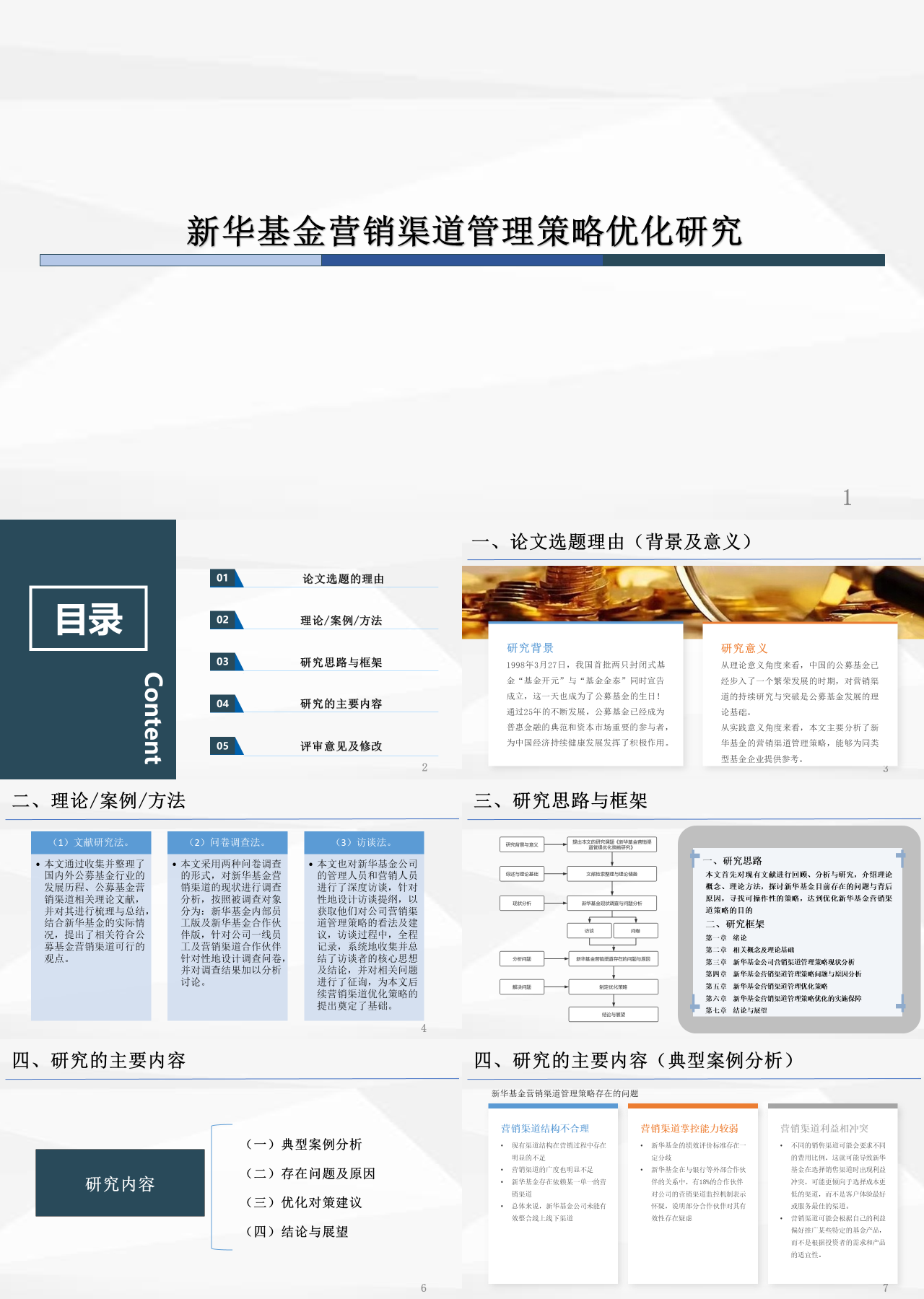 简单静态简约论文答辩新华基金营销渠道管理策略优化研究