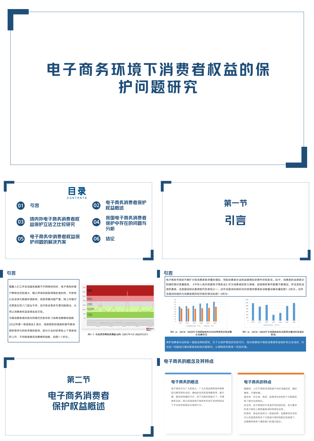 标准静态蓝色论文答辩电子商务环境下消费者权益的保护问题研究