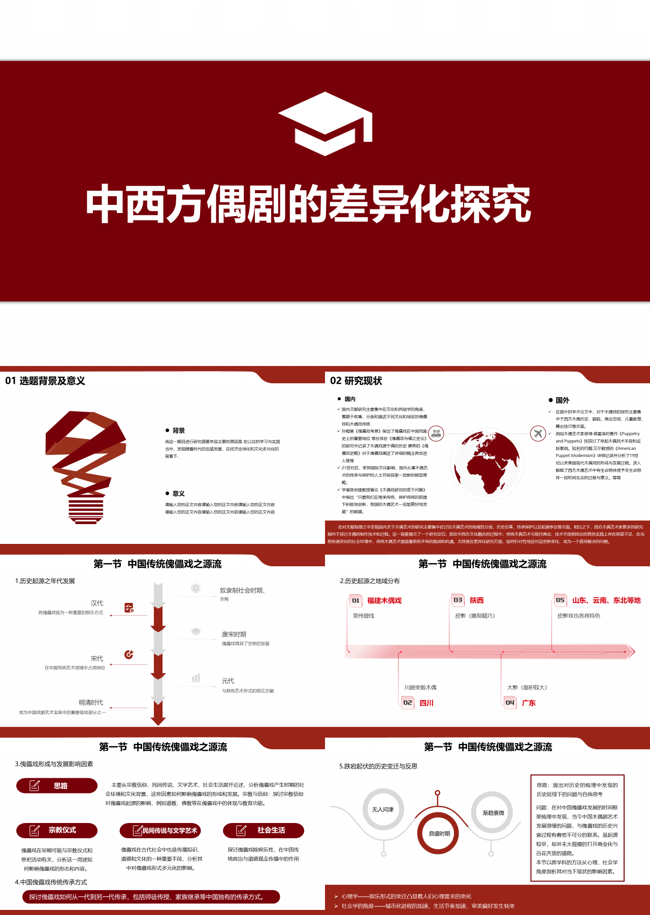 标准静态红色论文答辩中西方偶剧的差异化探究