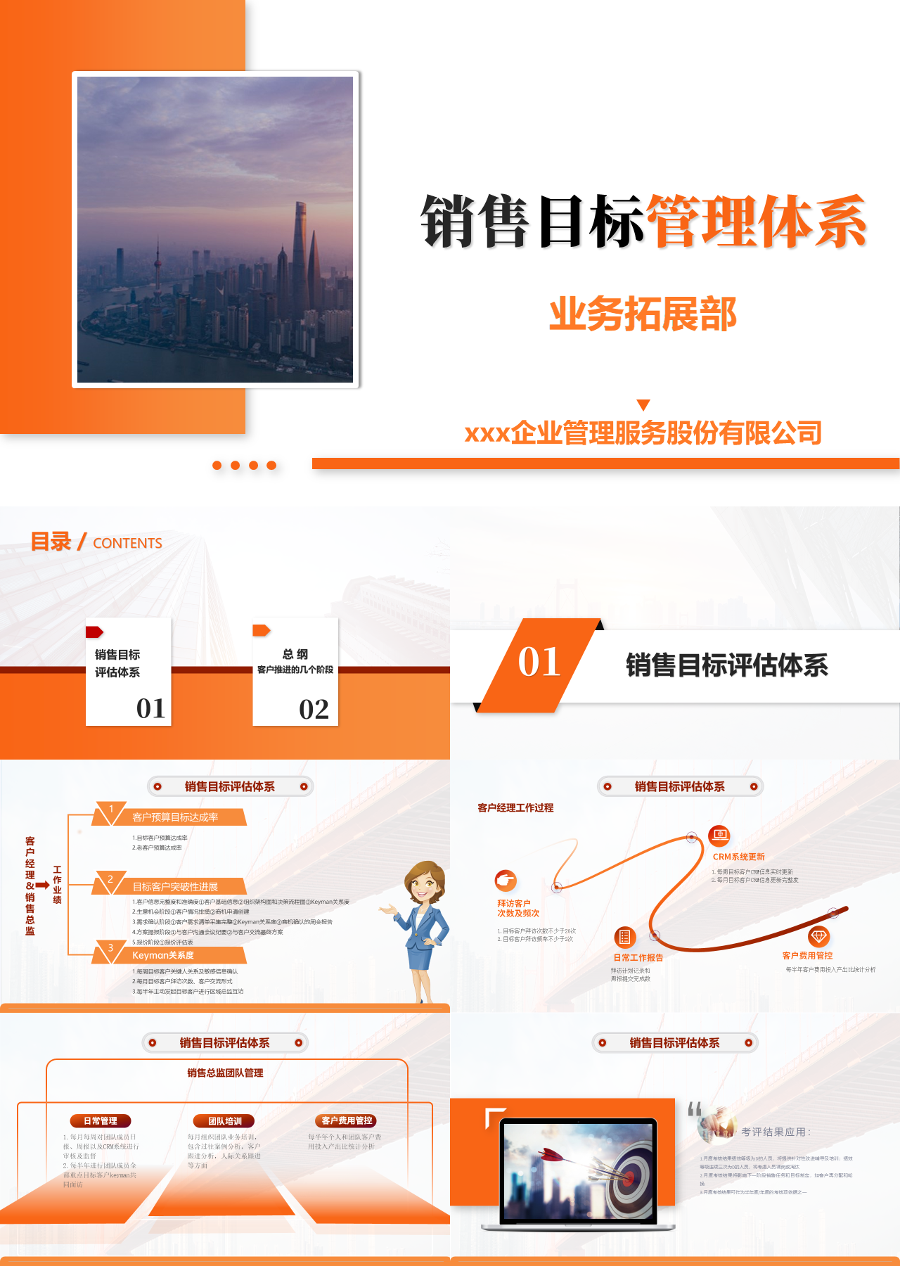 标准动态橙色工作汇报销售目标管理体系