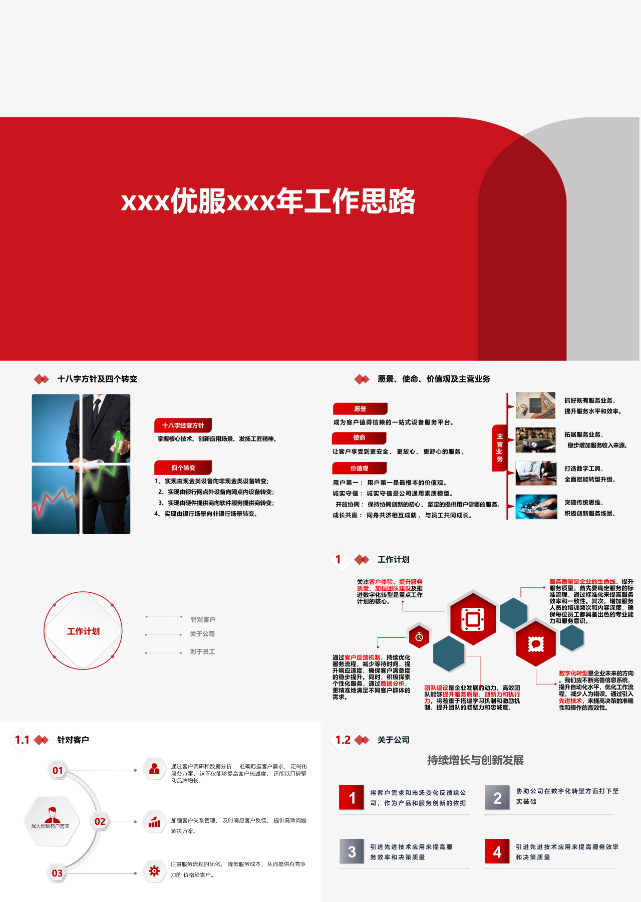 标准静态红色工作汇报重点工作计划