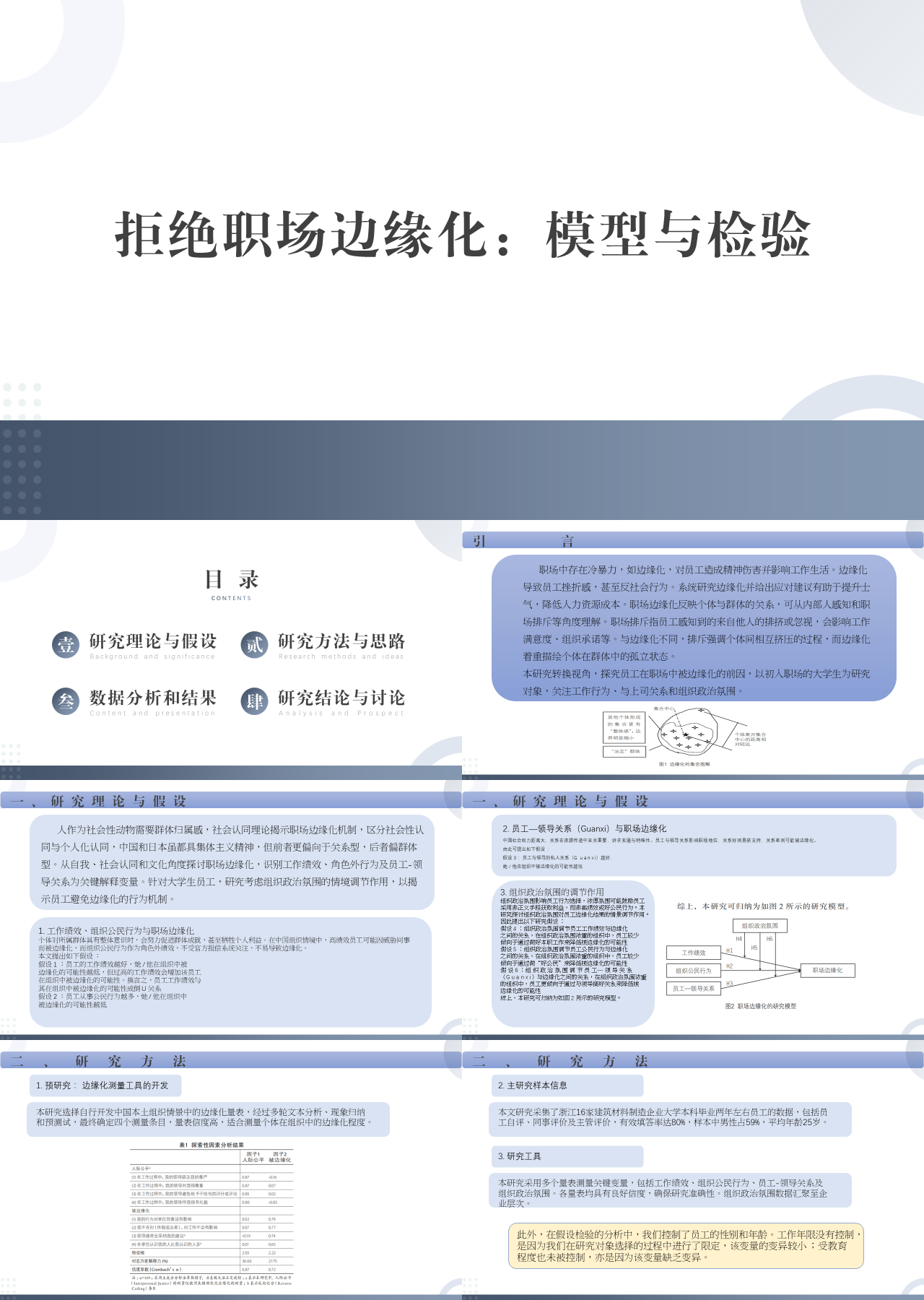 标准静态简约论文答辩拒绝职场边缘化模型与检验