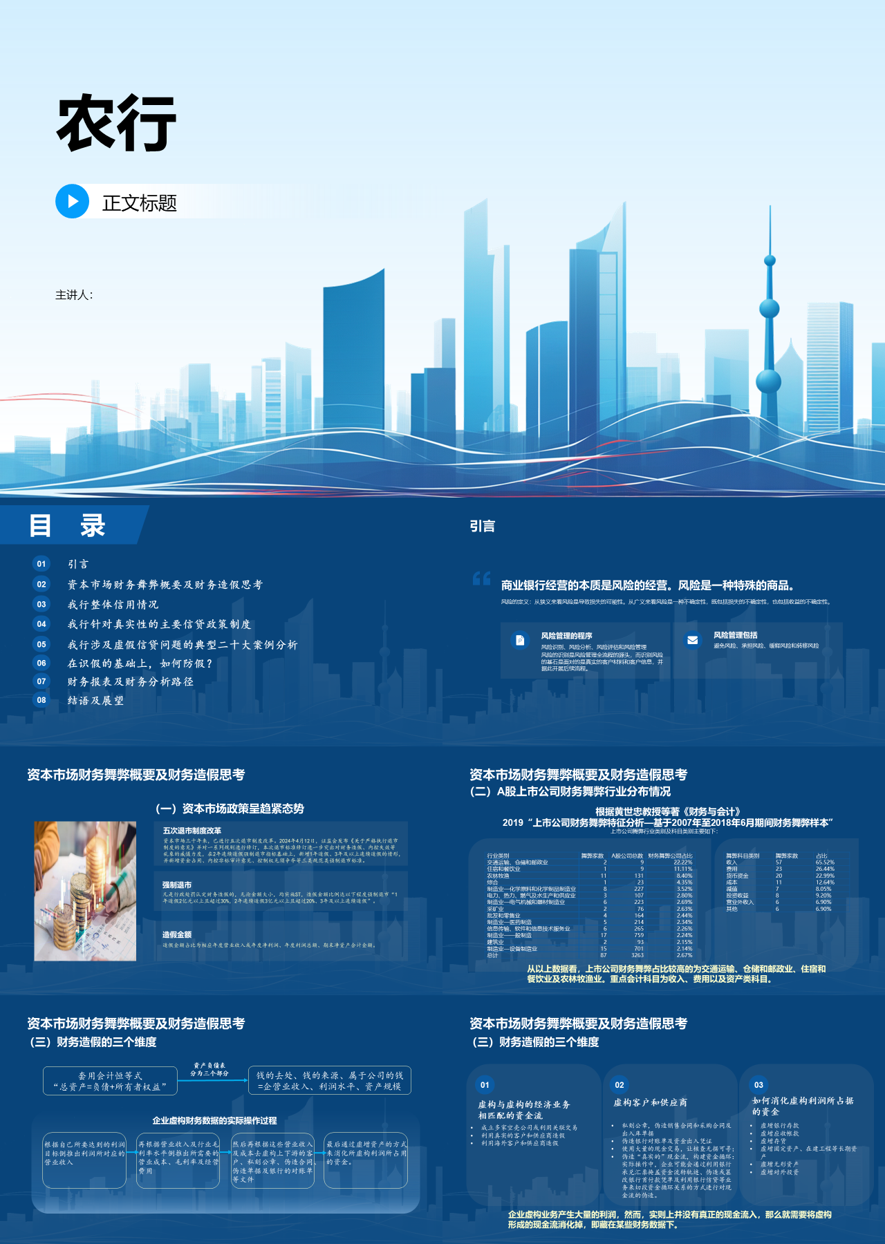 标准静态蓝色工作汇报农行