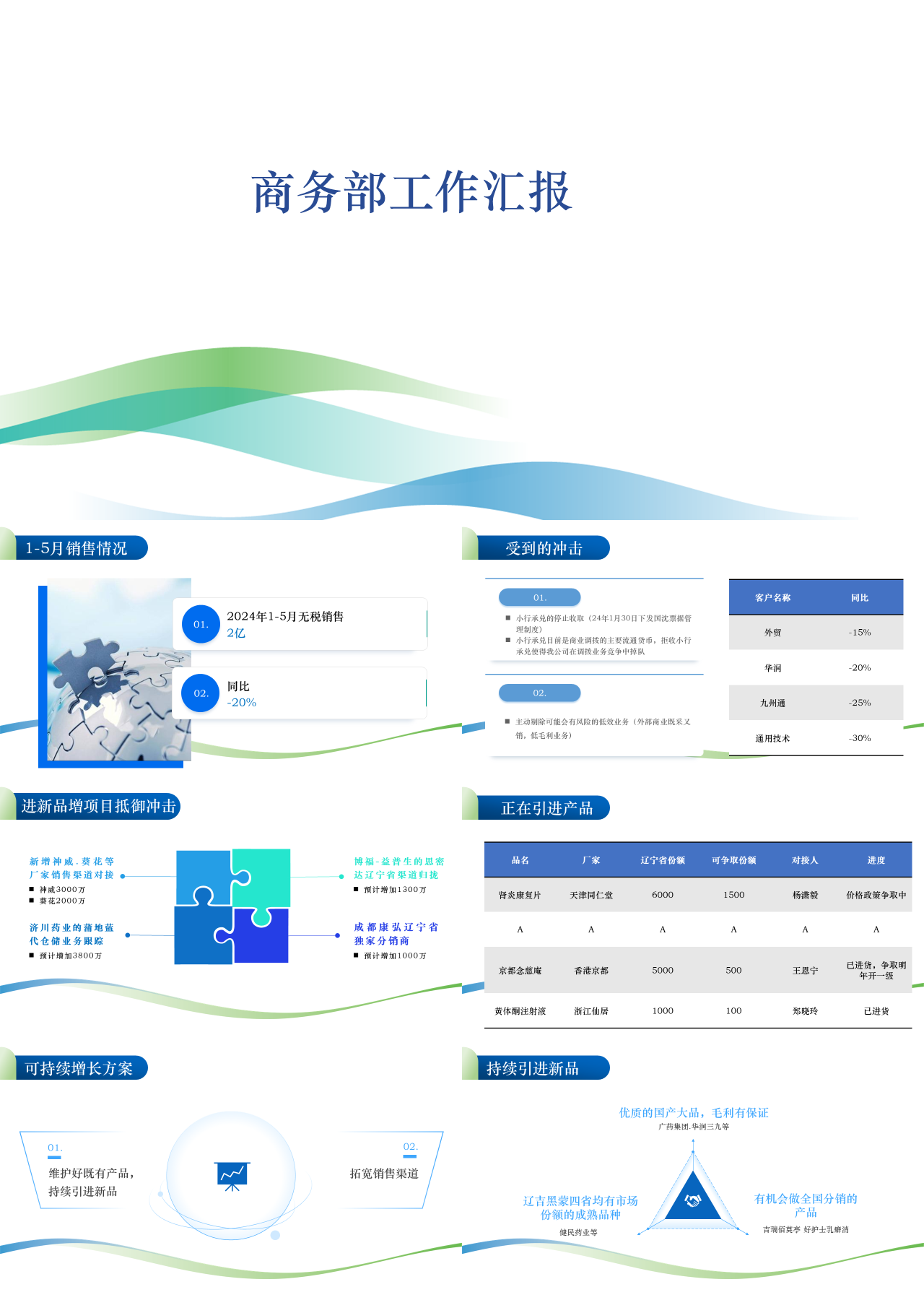 标准静态简约商务部工作汇报