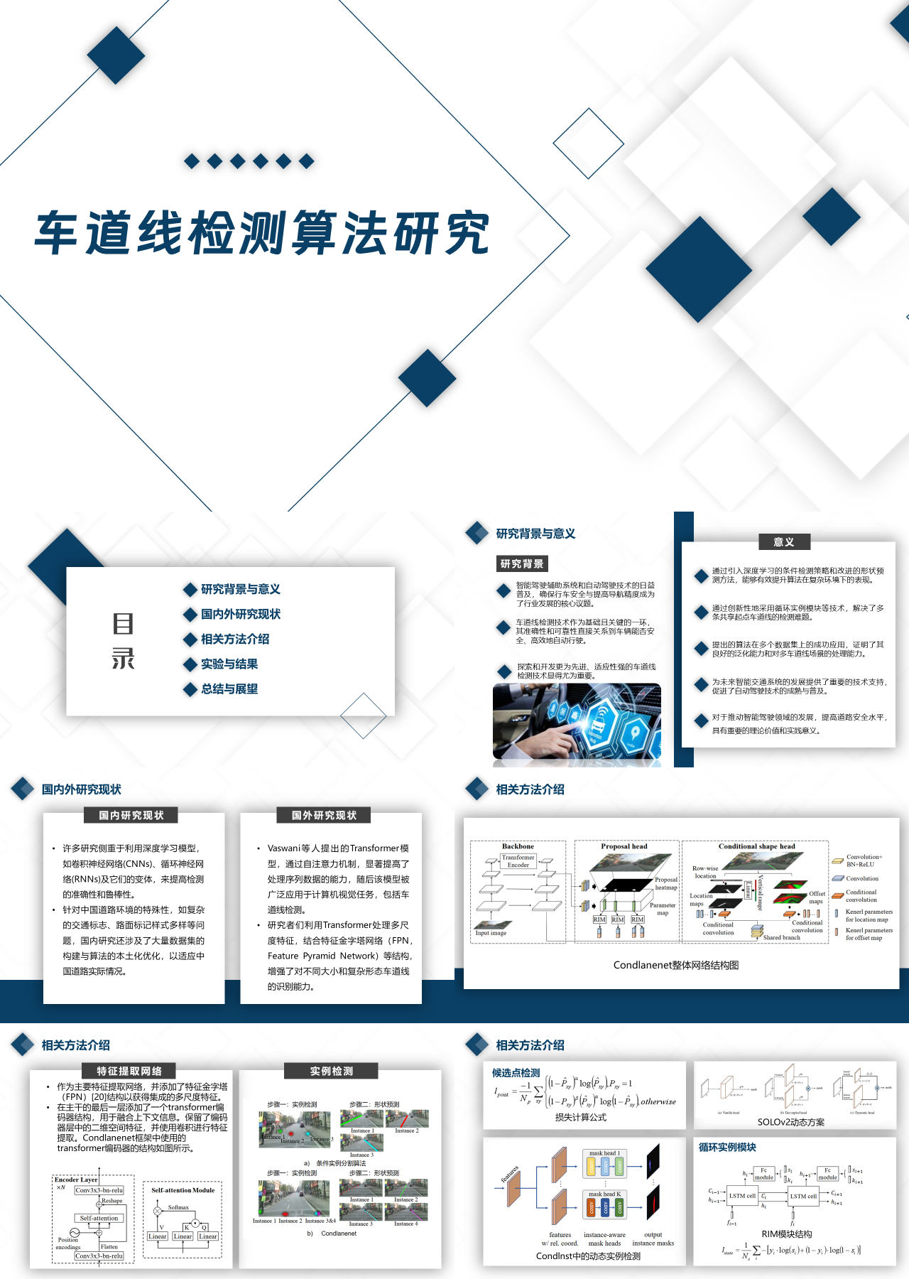 标准静态蓝色论文答辩车道线检测算法研究