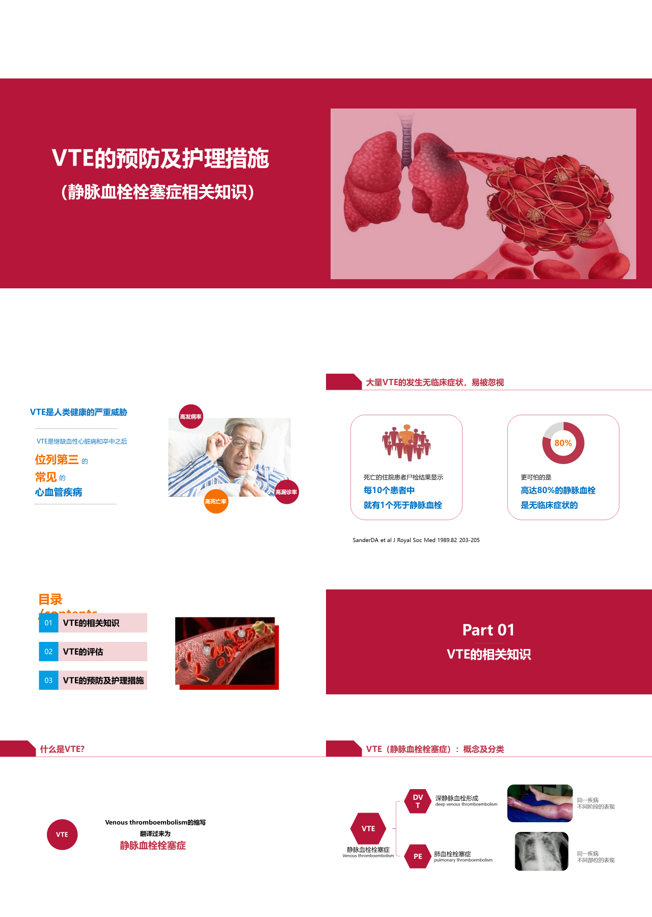 标准静态红色教育课件VTE的预防及护理措施