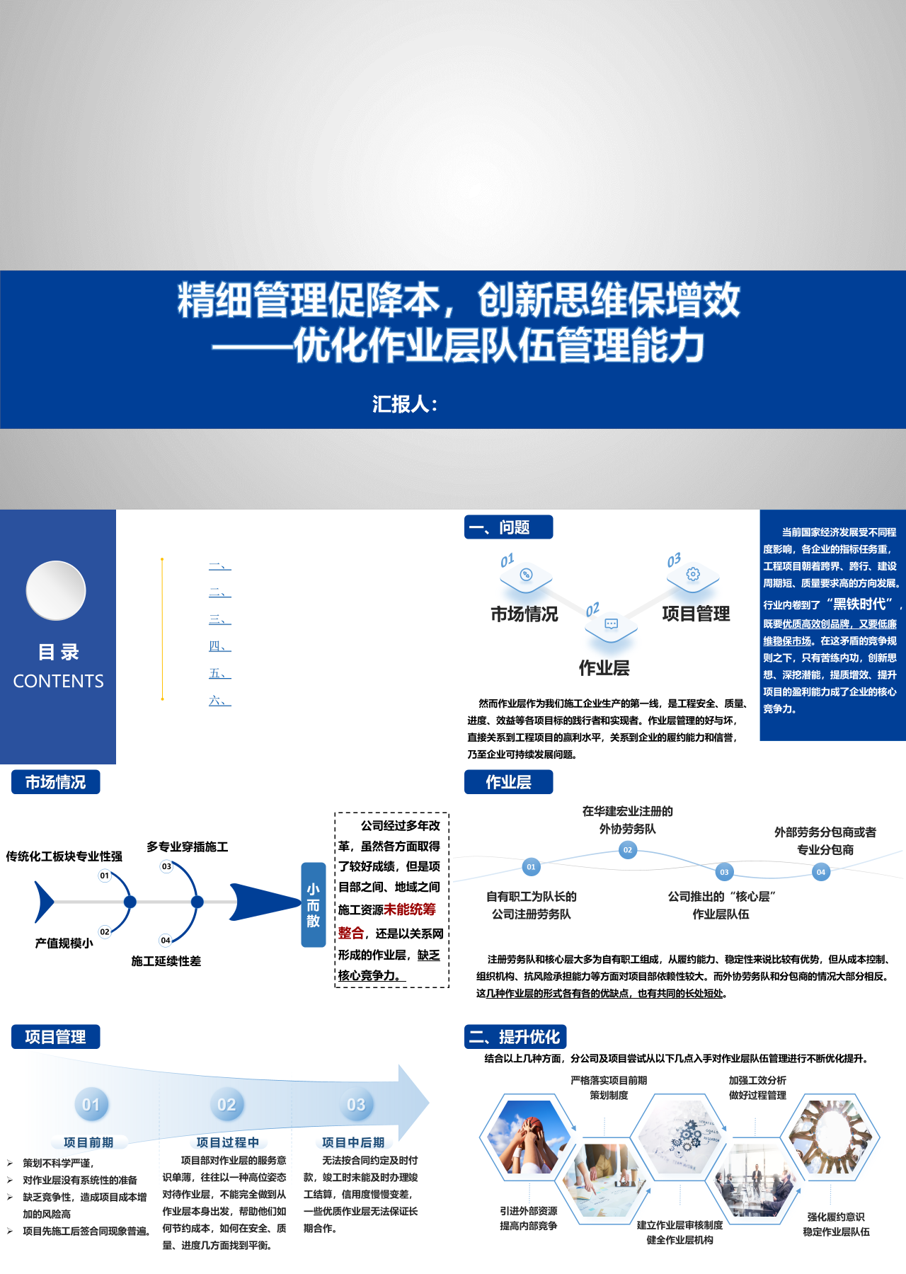 标准静态蓝色工作汇报研讨会汇报