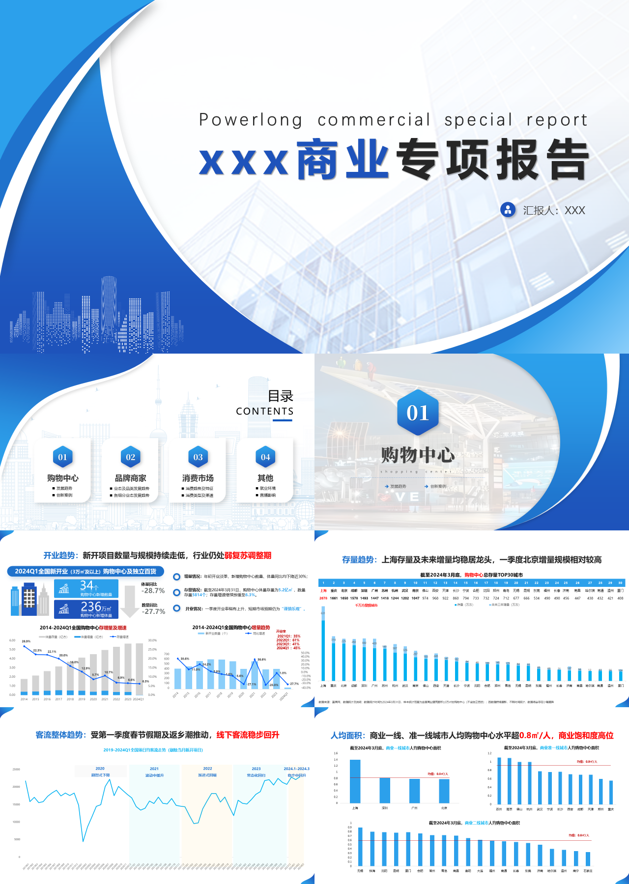 标准静态蓝色工作汇报商业专项报告