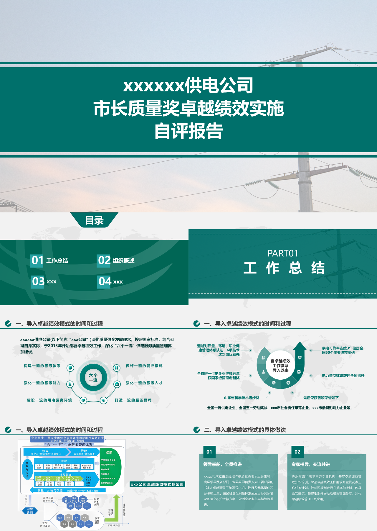 标准静态绿色工作汇报卓越绩效实施自评报告