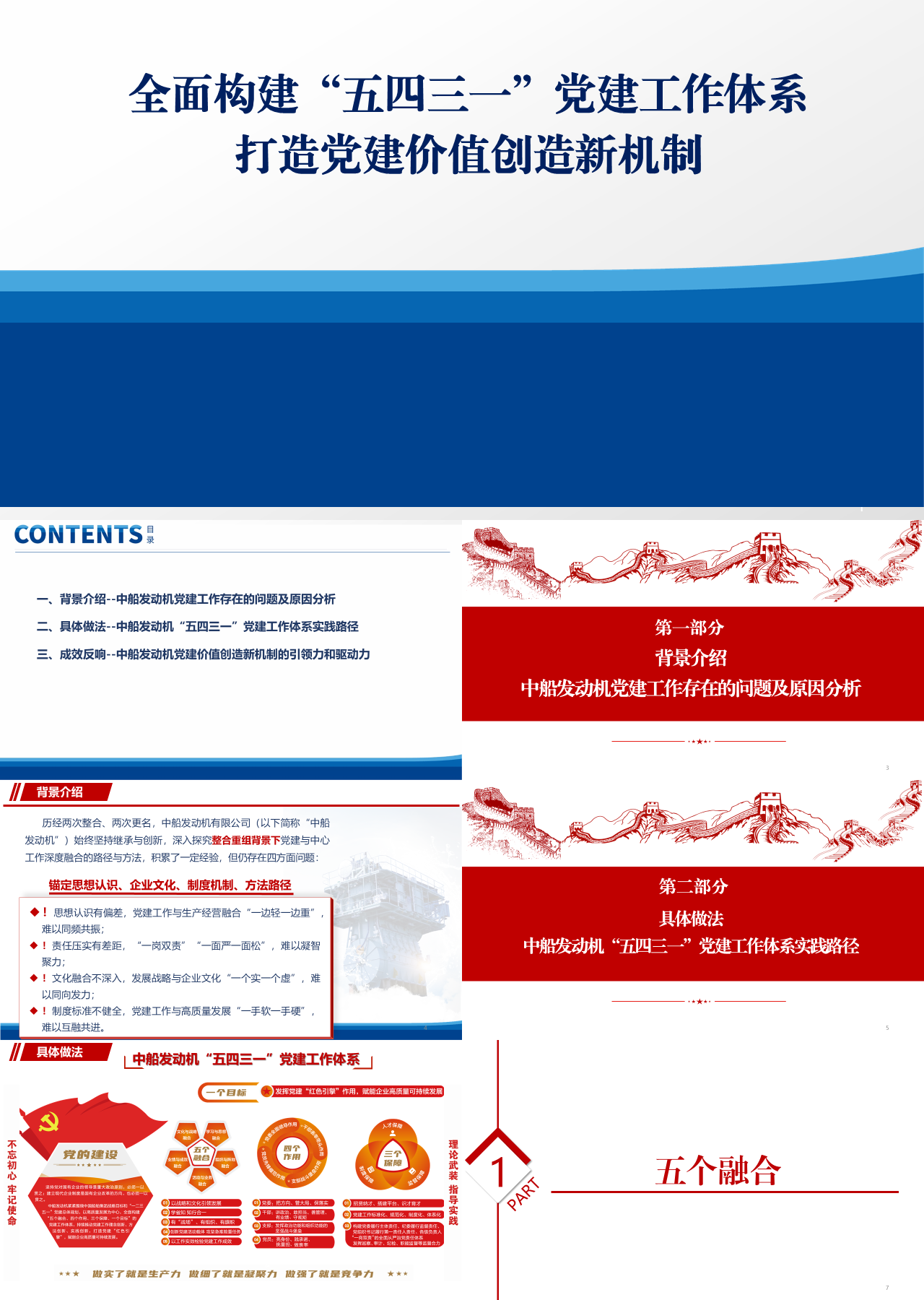 标准静态蓝色工作汇报打造党建价值创造新挑战