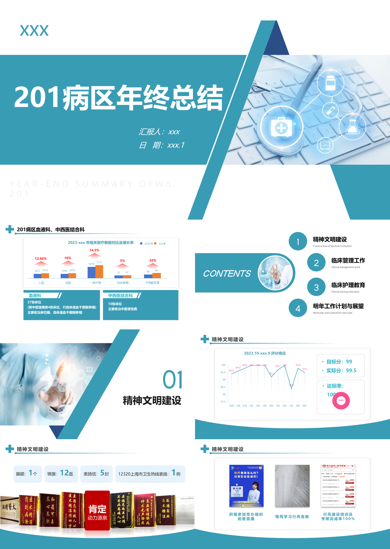标准静态绿色201病区年终总结