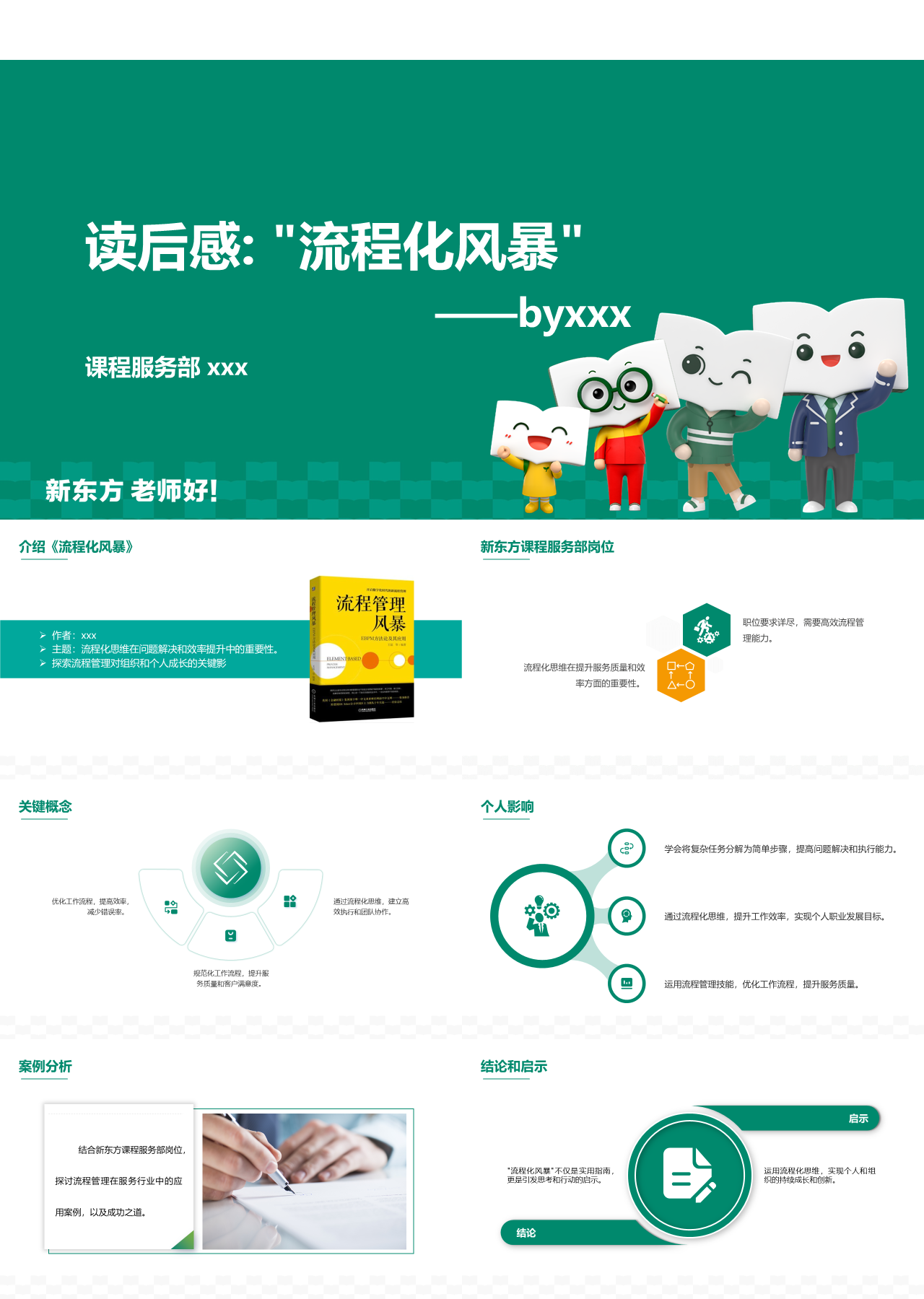 标准静态绿色书籍介绍读后感流程化风暴