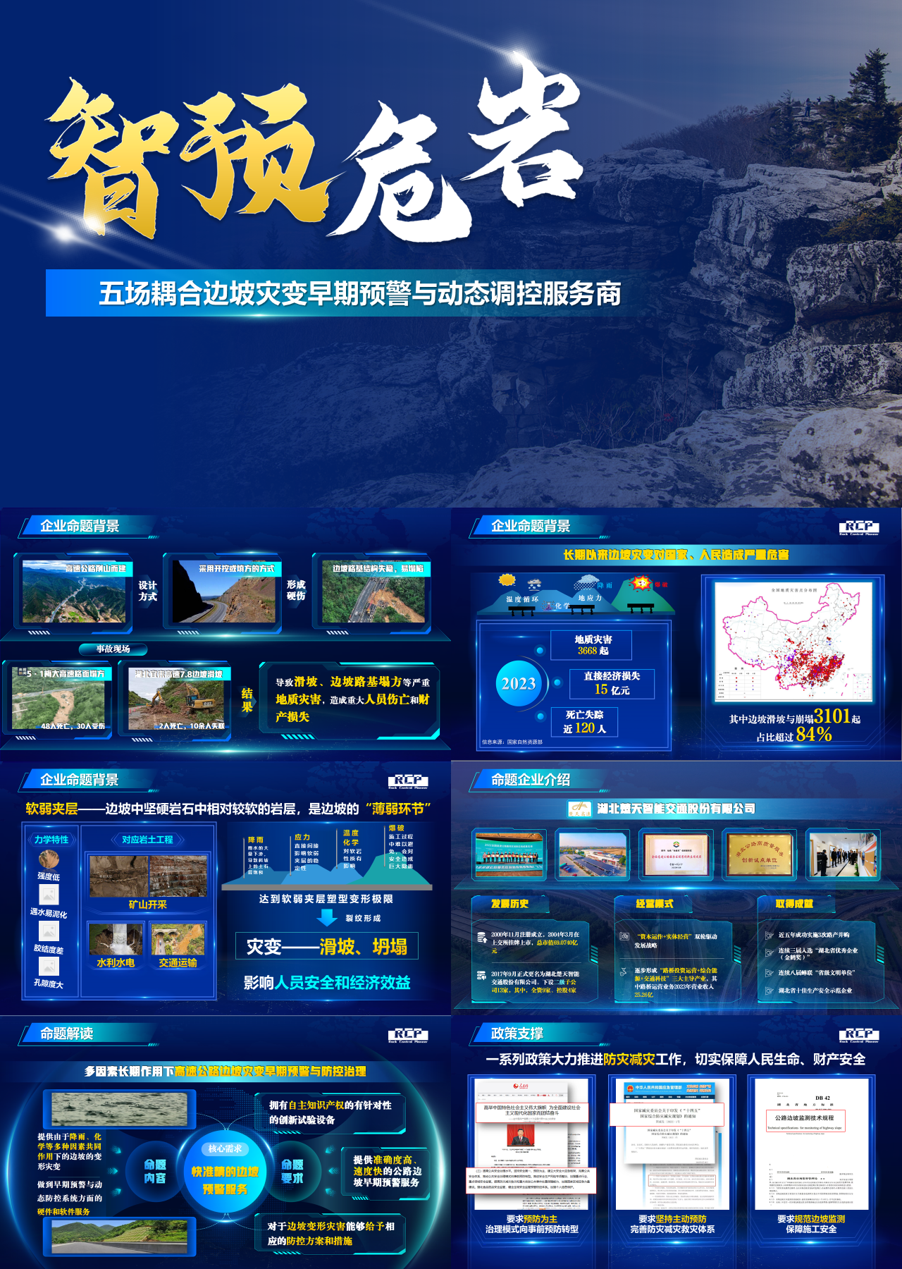 高端静态科技风商业计划书五场耦合边坡灾变早期预警与动态调控服务商