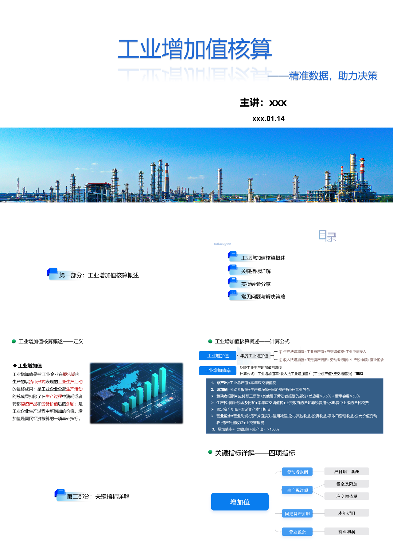 标准静态蓝色企业培训工业增加值
