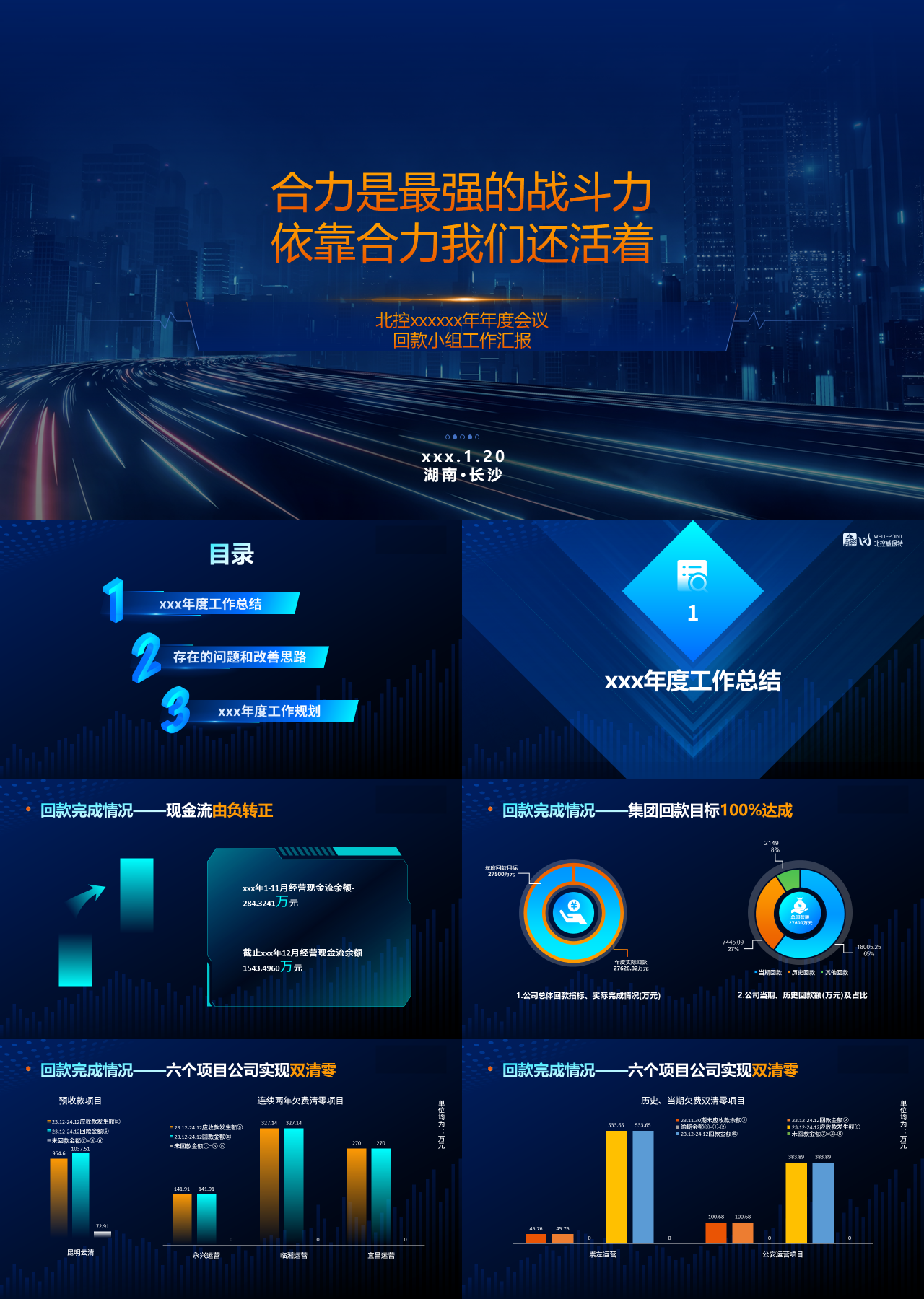 高端静态科技感回款工作汇报