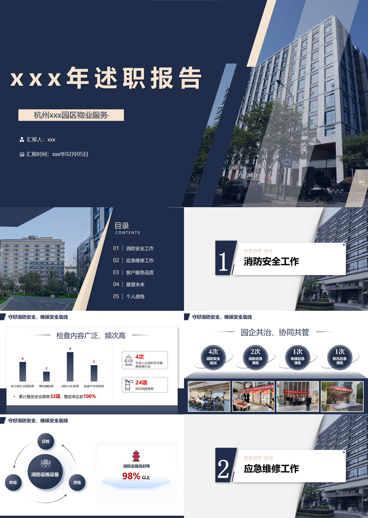 标准静态蓝色述职报告