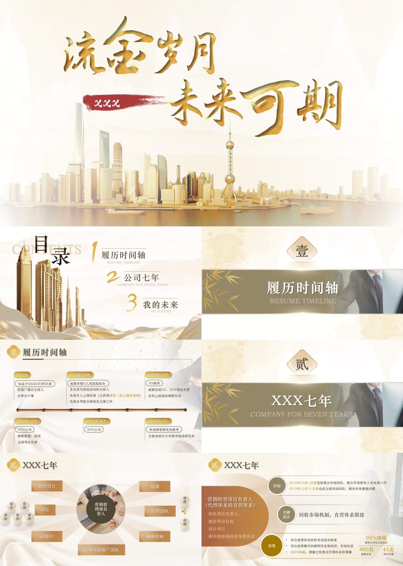 精美静态金色工作汇报流金岁月未来可期