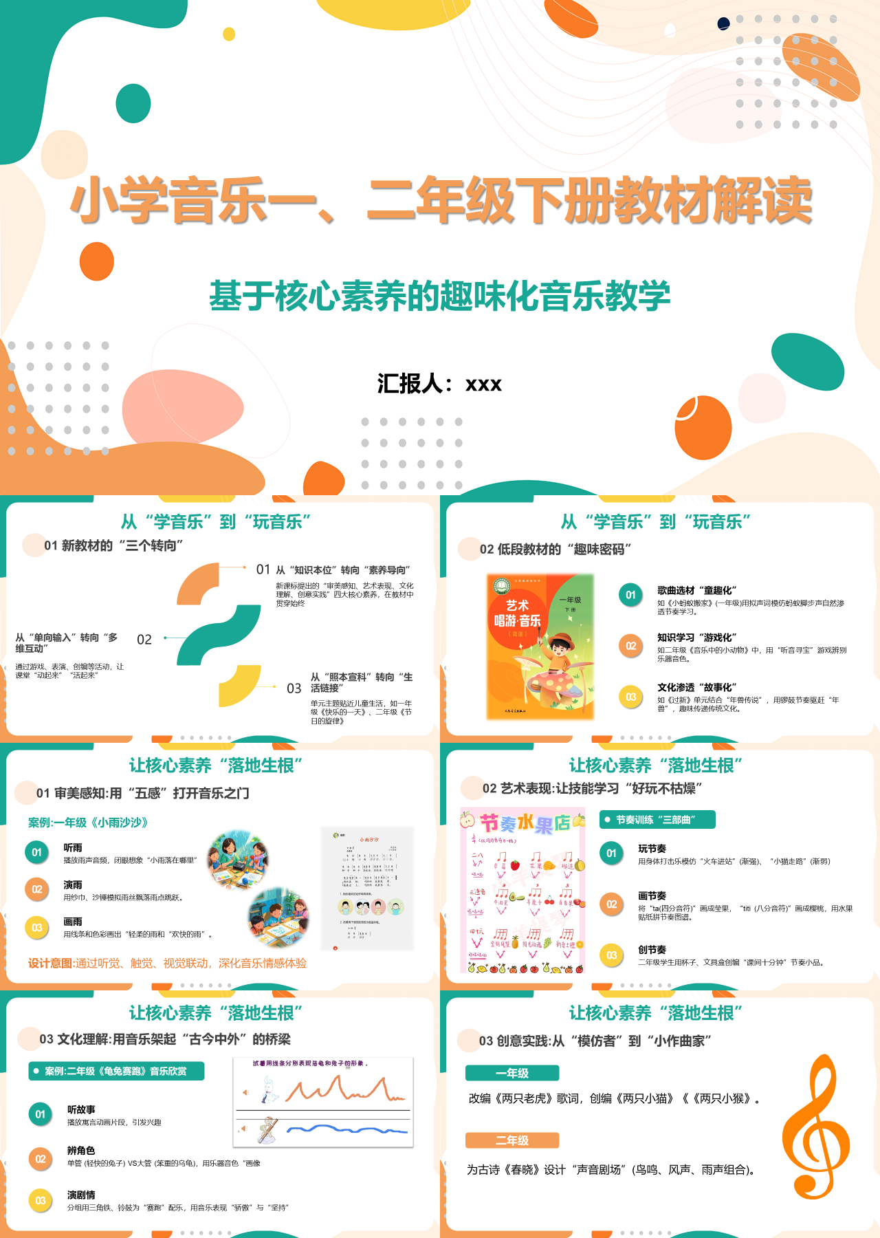 标准静态绿色工作汇报基于核心素养的趣味化音乐教学