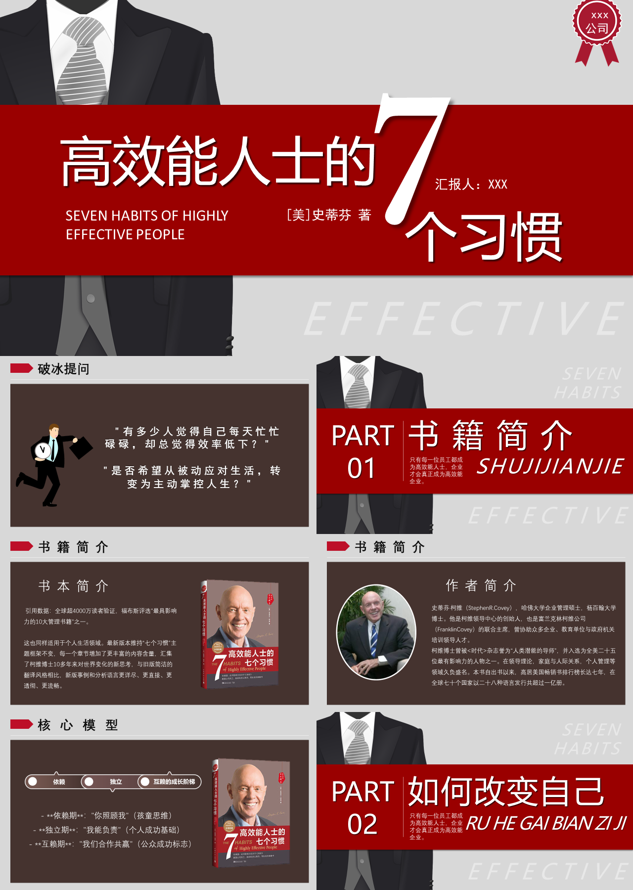 标准静态红色书籍介绍高效能人士的7个习惯