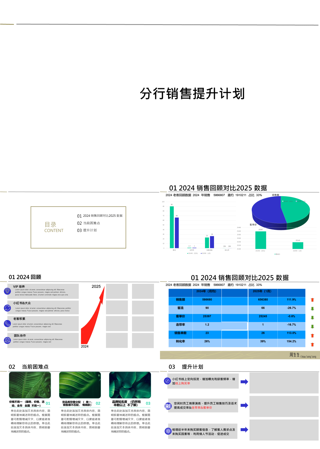 标准静态简约工作汇报分行销售提升计划
