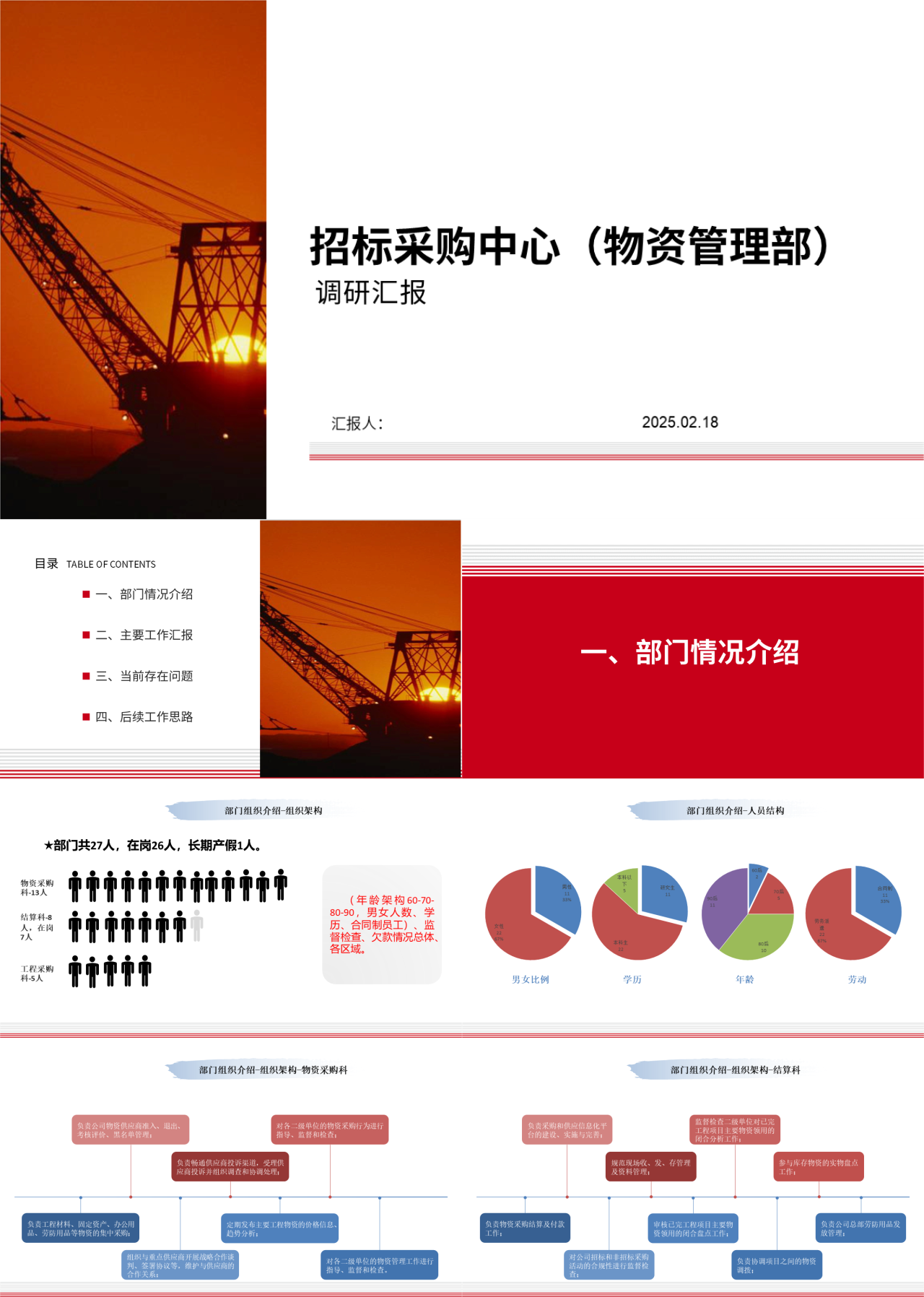 标准静态简约工作汇报招标采购中心